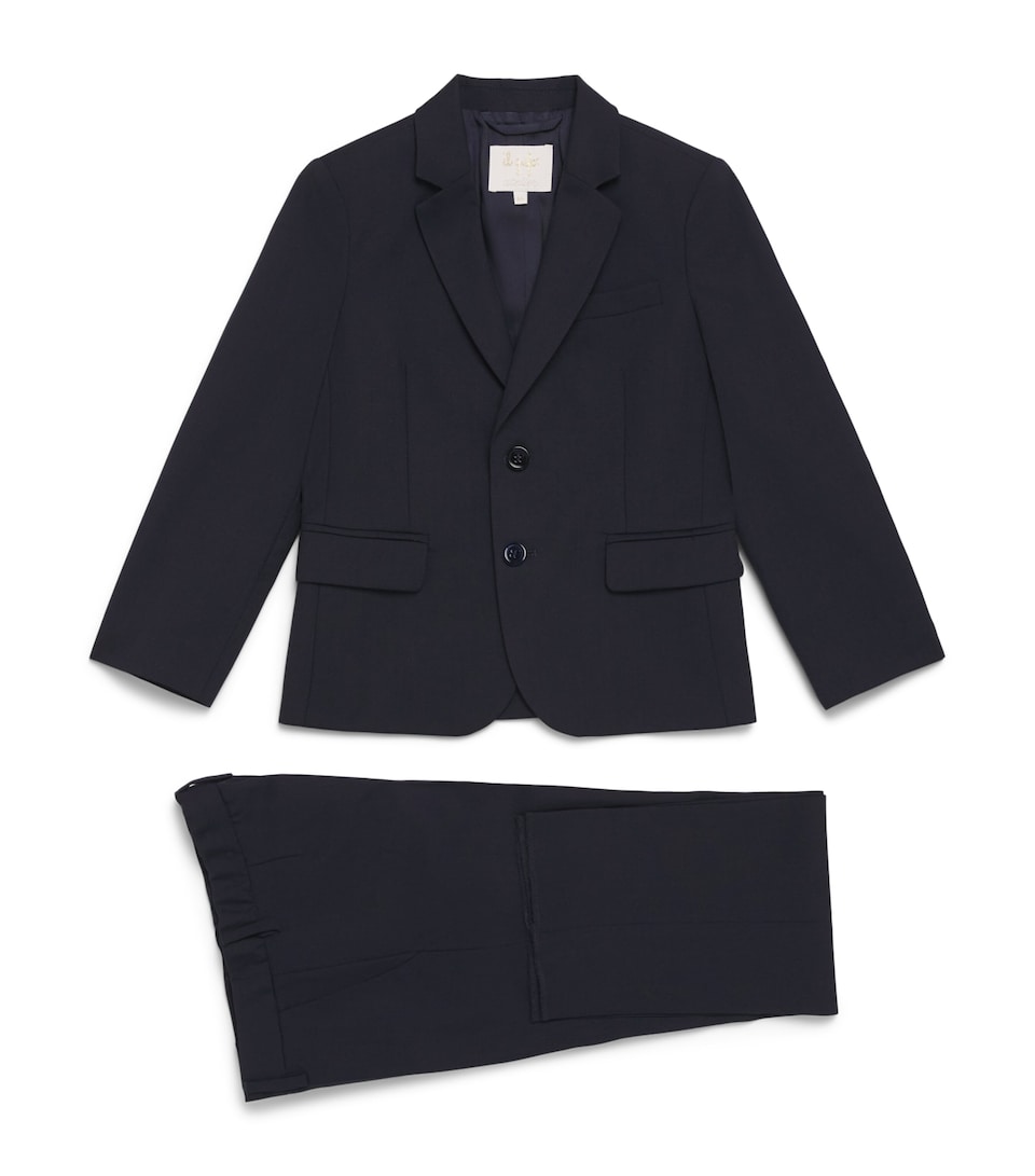 Il Gufo Wool 2-Piece Suit (4-12 Years) Deep Blue