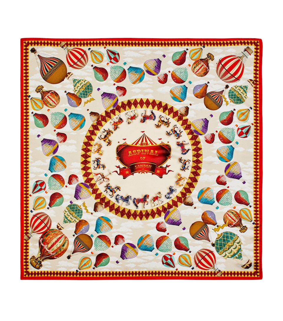 Silk Hot Air Balloon Print Scarf