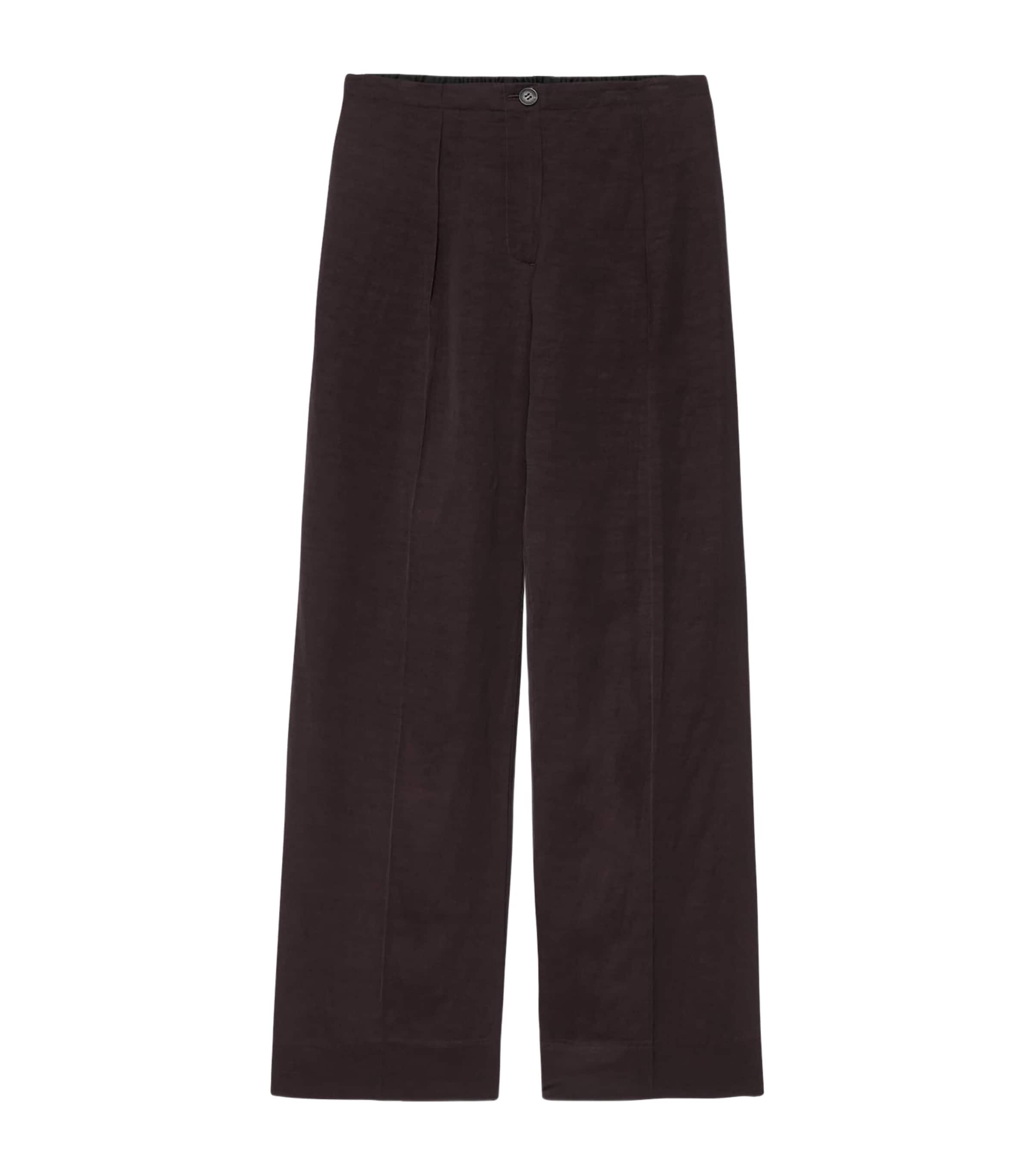 AllSaints Womens Satin Leonie Relaxed Trousers Plum Purple