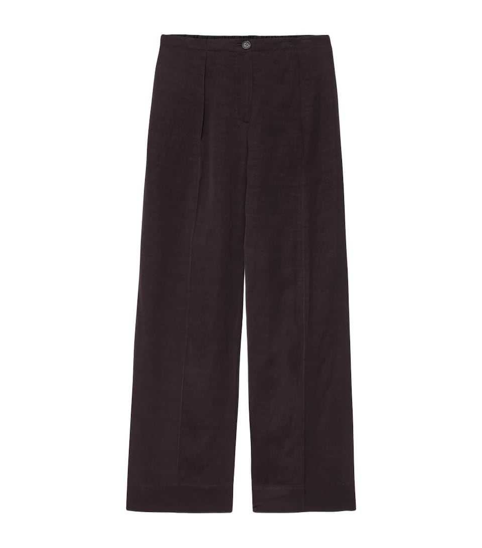 AllSaints Womens Satin Leonie Relaxed Trousers Plum Purple
