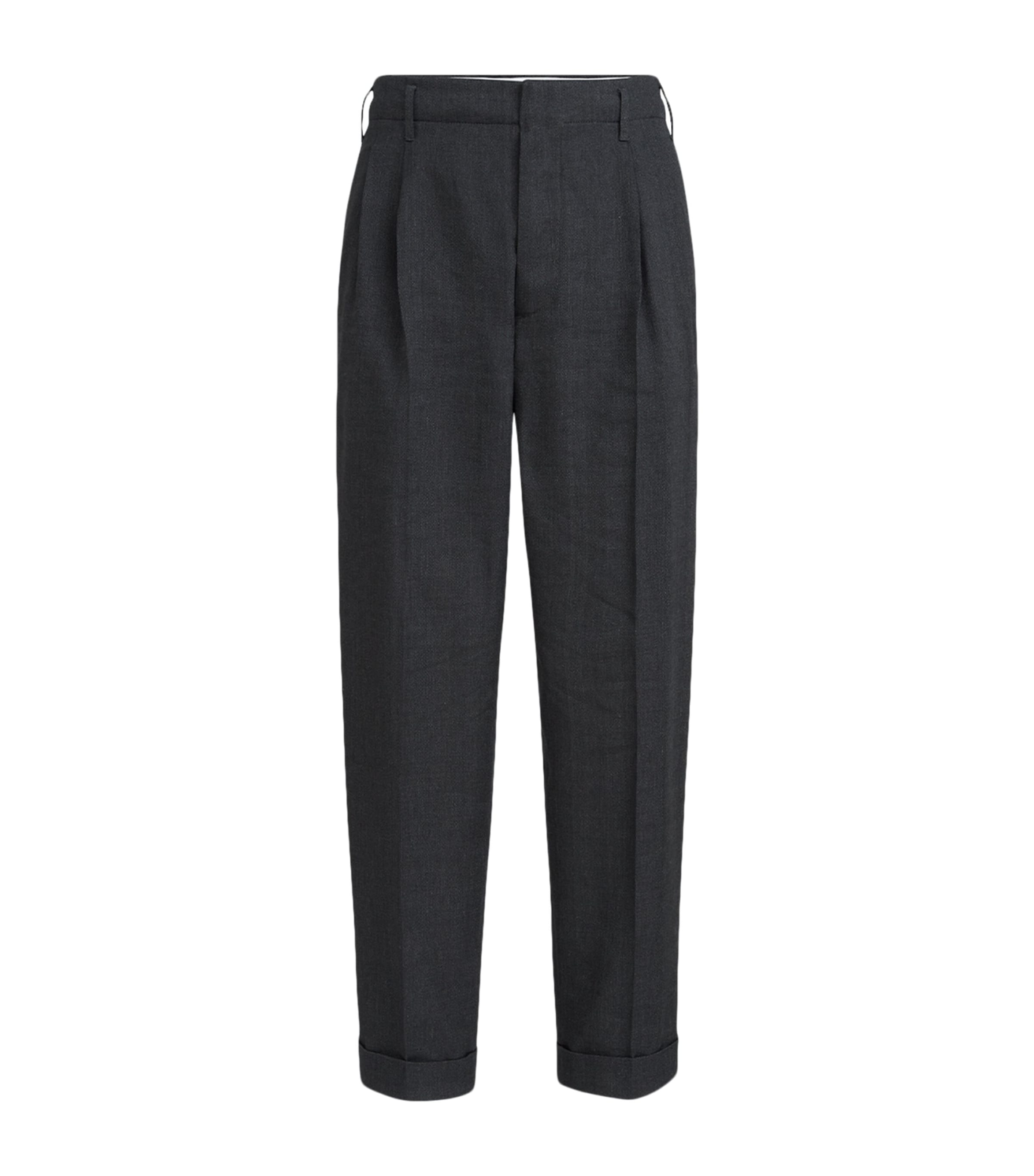 Brunello Cucinelli Mens Linen-Wool Chevron Tailored Trousers