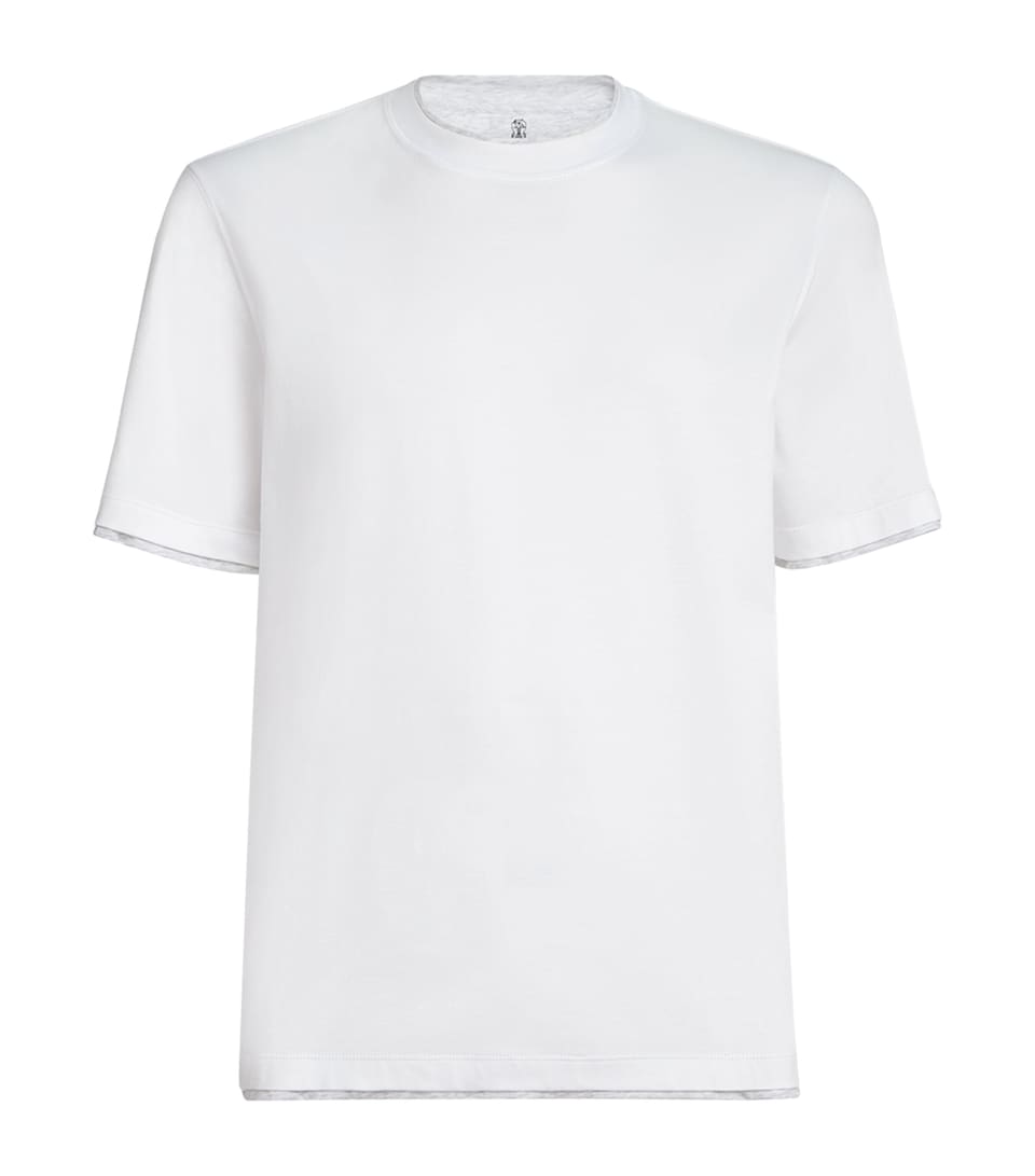 Cotton Jersey Faux-Layered T-Shirt
