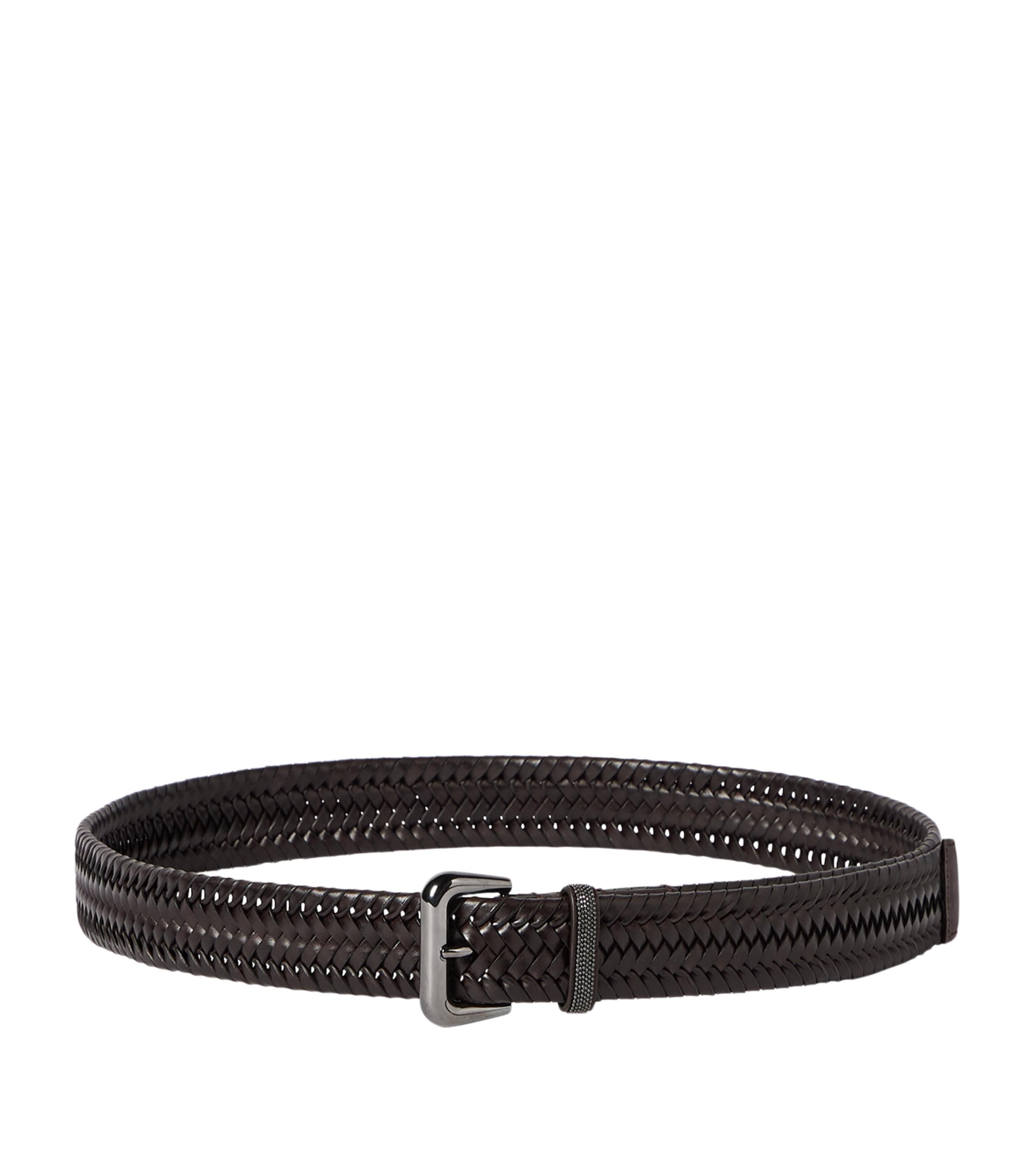 Brunello Cucinelli Leather Woven Belt Cmoro