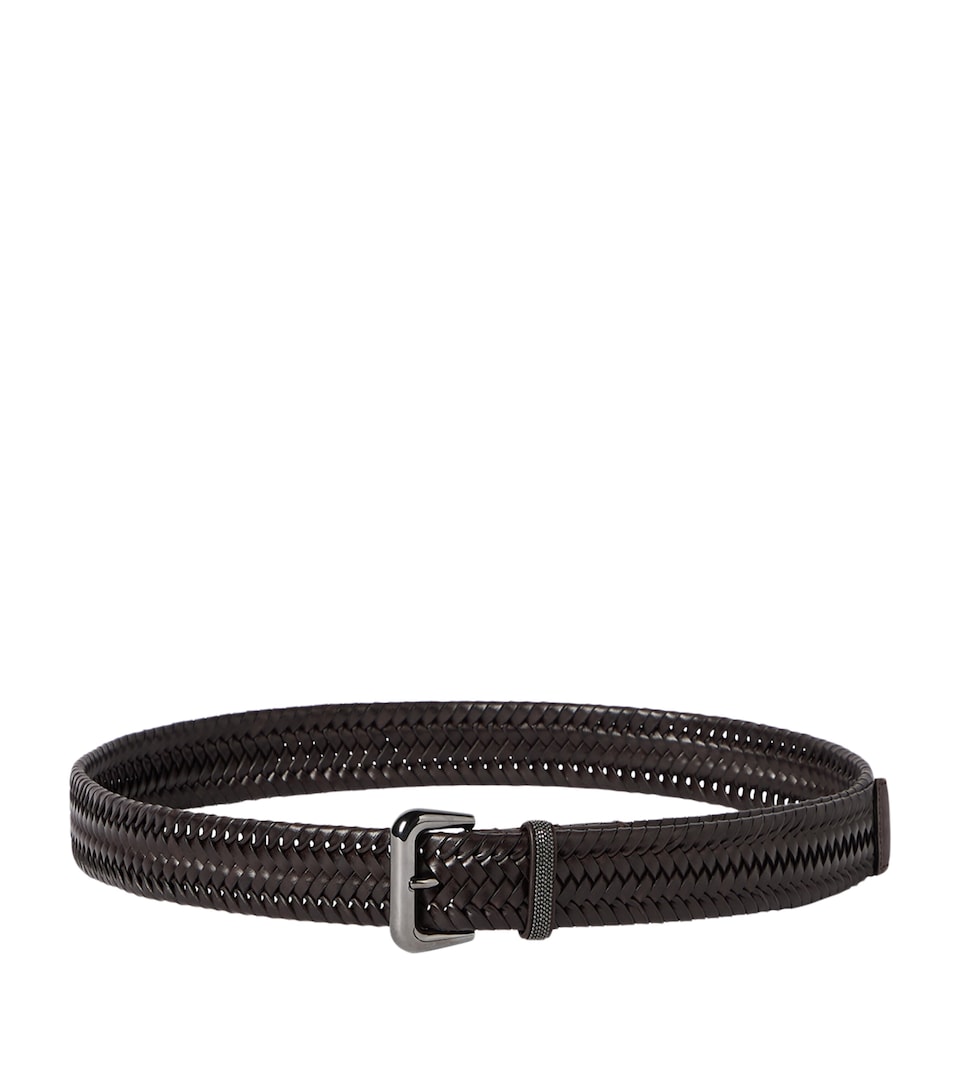 Brunello Cucinelli Leather Woven Belt Cmoro