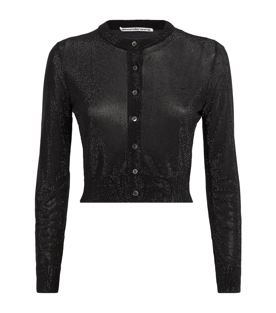 Cropped Rhinestone Cardigan