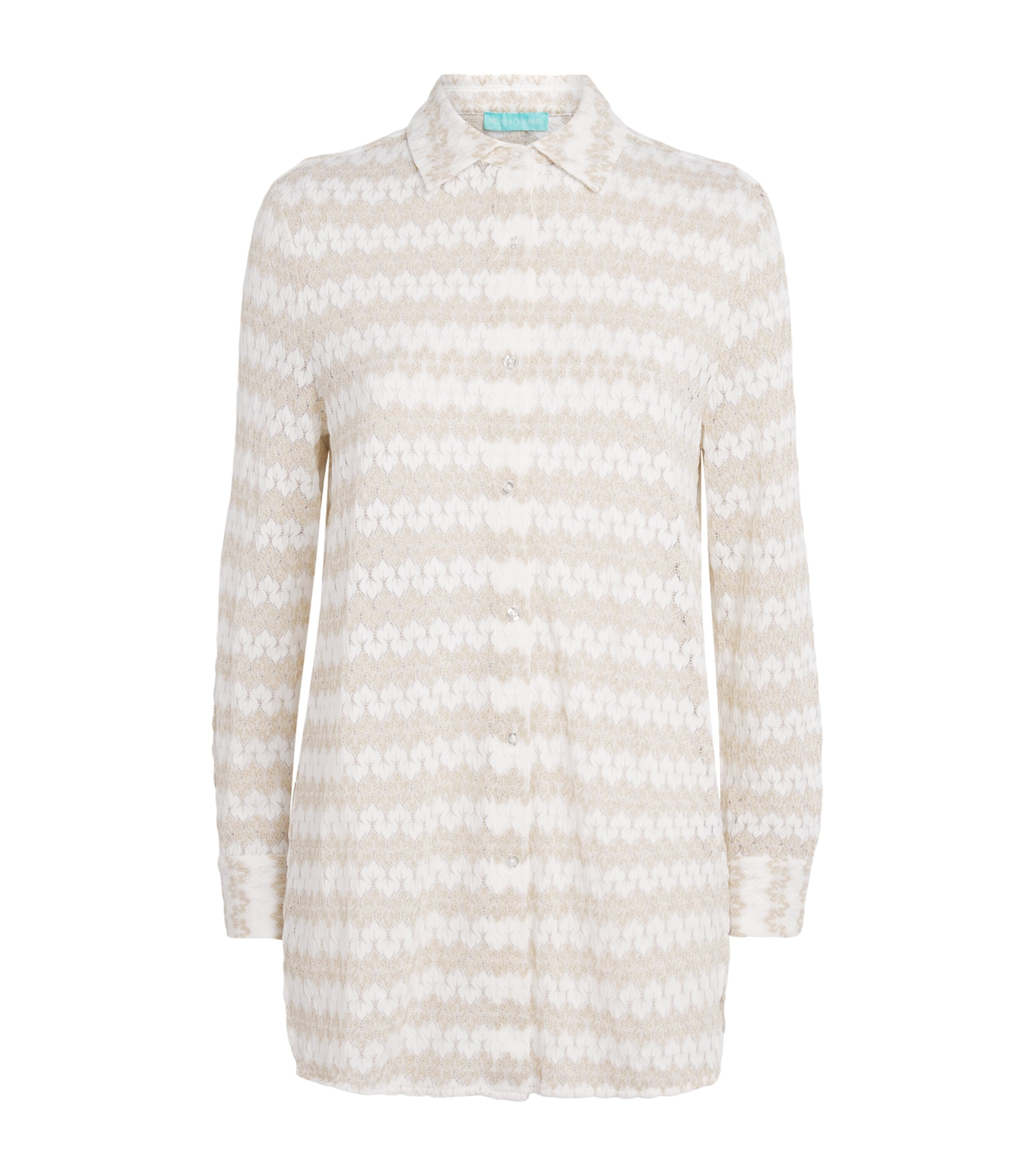 Melissa Odabash Womens Daria Beach Shirt Gold/white