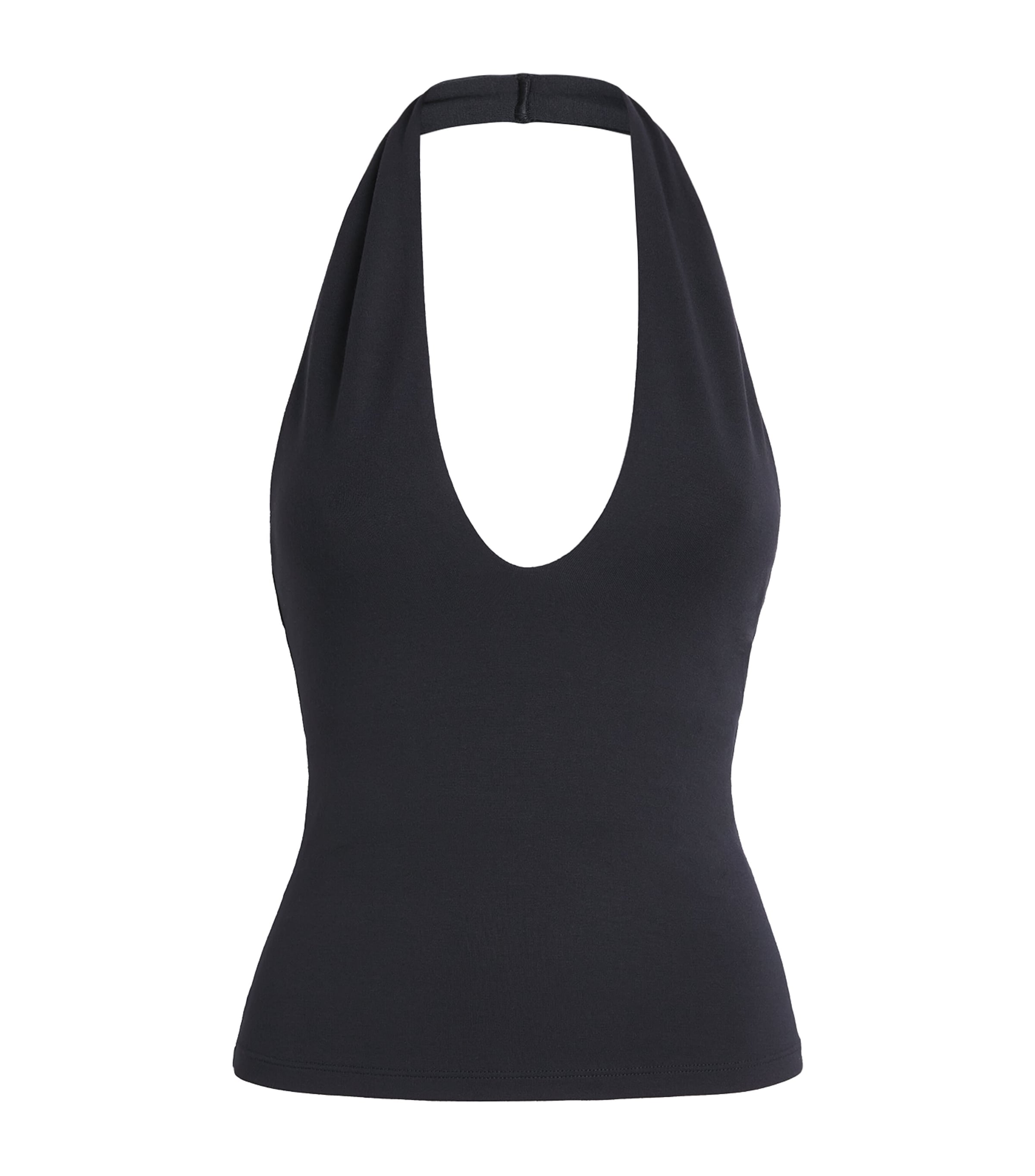 Skims Womens Smooth Layers Halter Top Obsidian
