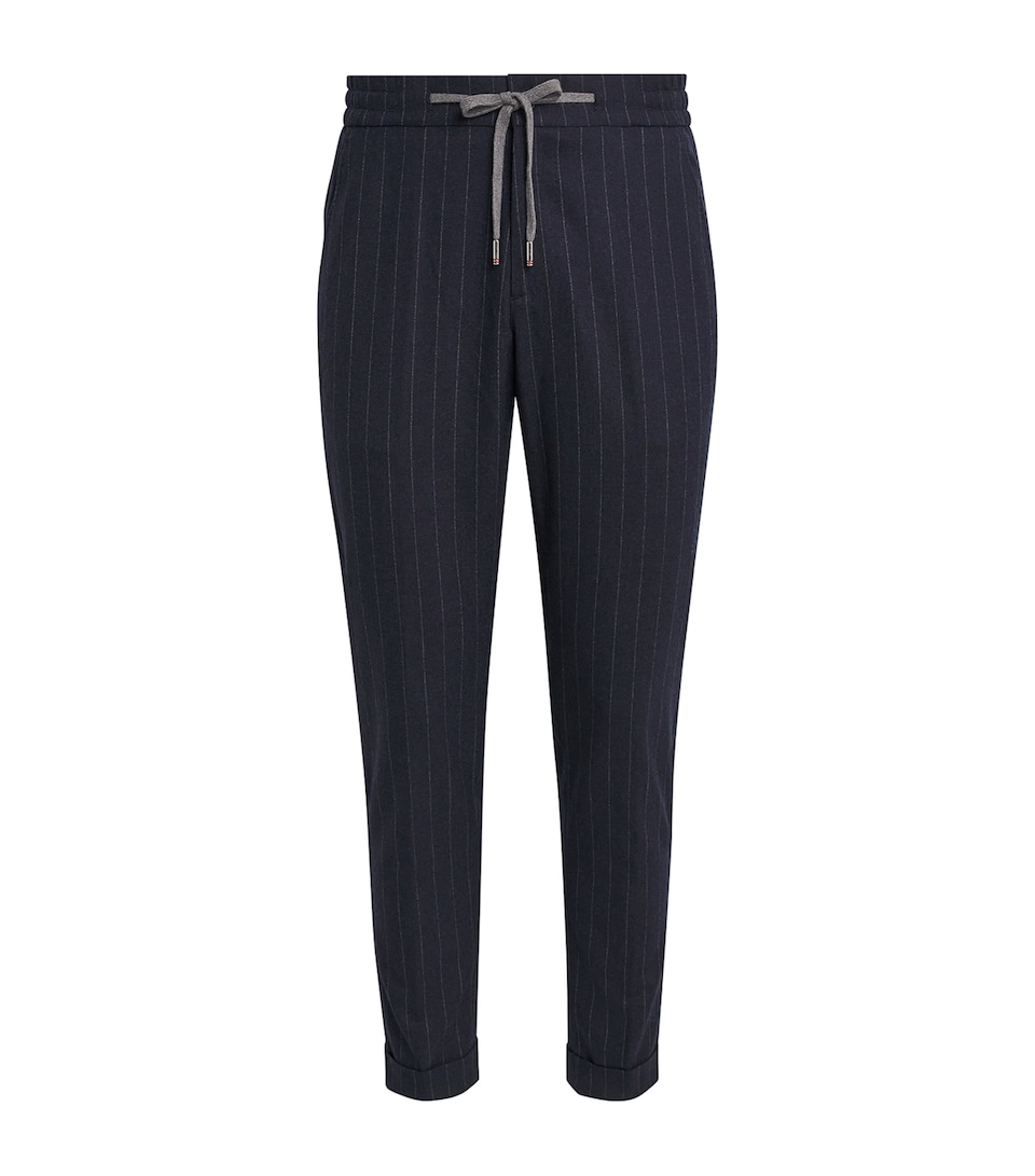 Stretch-Cashmere Stripe Trousers