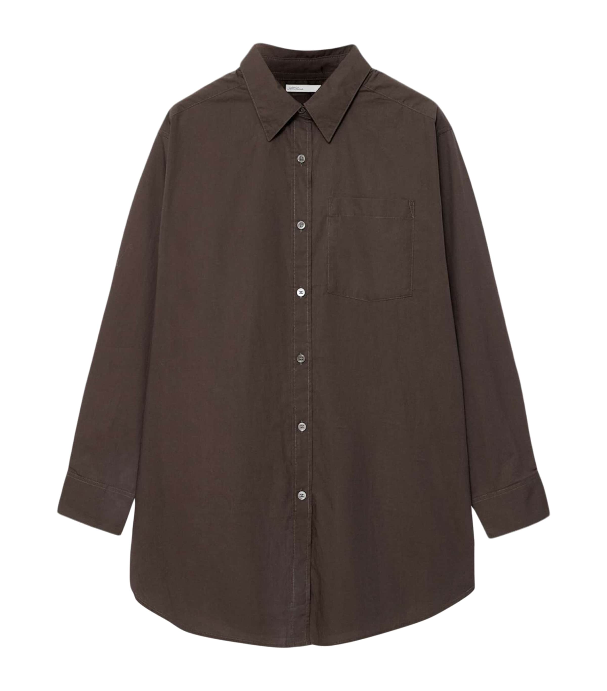AllSaints Womens Organic Cotton Kaia Oversized Shirt Hazelnut Brown