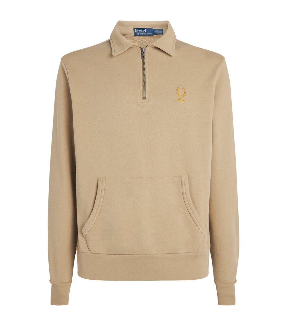 Cotton Polo Quarter-Zip Sweater
