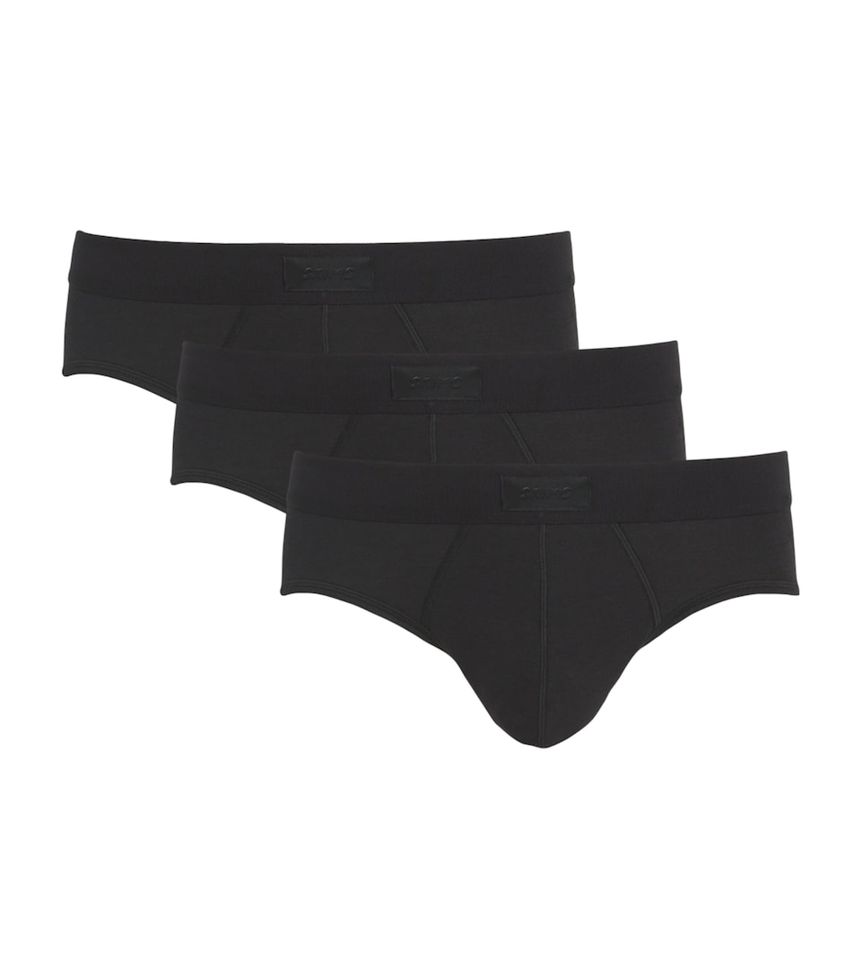 Skims Mens Logo Band Briefs (Pack of 3) Onyx