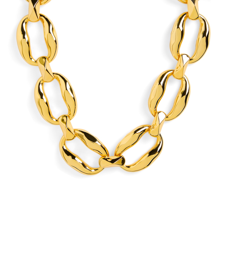 Gold-Plated Molten Link Necklace
