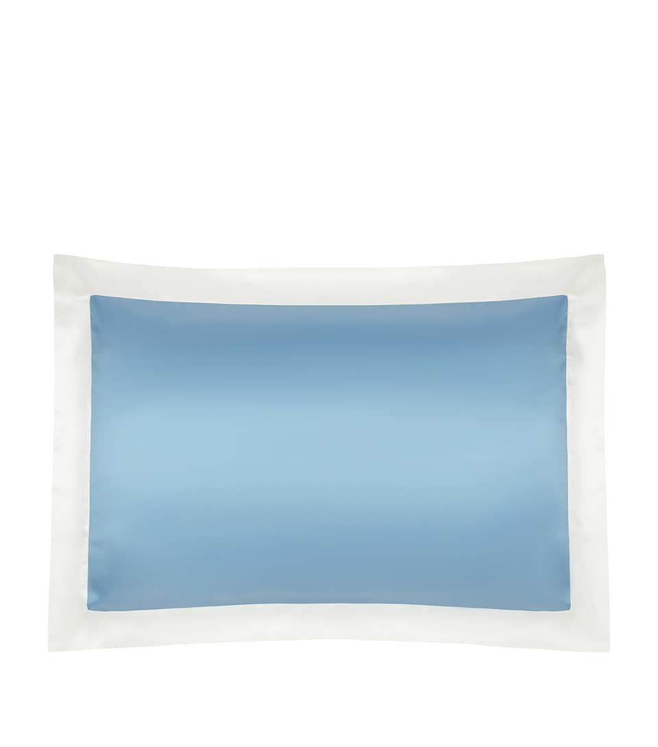 Gingerlily Silk Standard Pillowcase (50cm x 70cm) Smmrhll Blue & Ivory