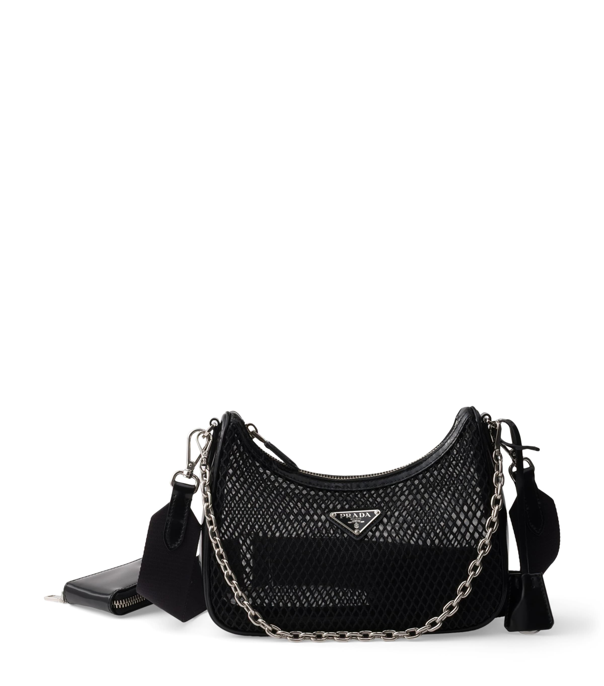 Prada Mesh Re-Edition 2005 Shoulder Bag Black
