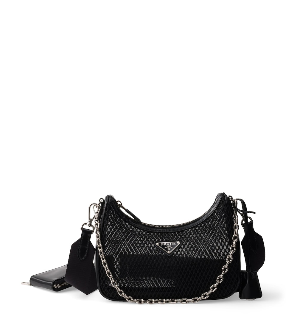 Prada Mesh Re-Edition 2005 Shoulder Bag Black