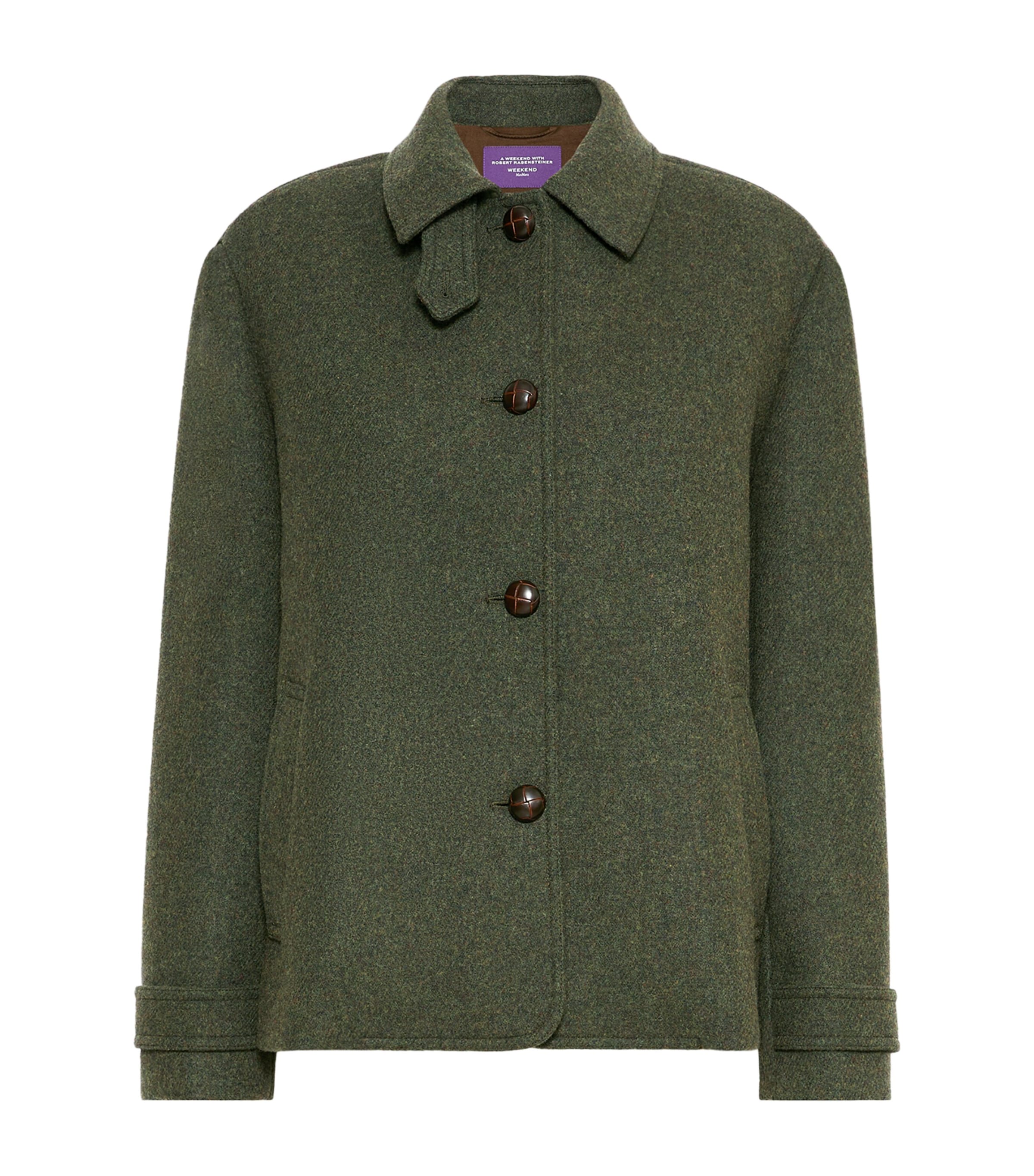 Weekend Max Mara Womens Virgin Wool-Blend Coat Sage Green