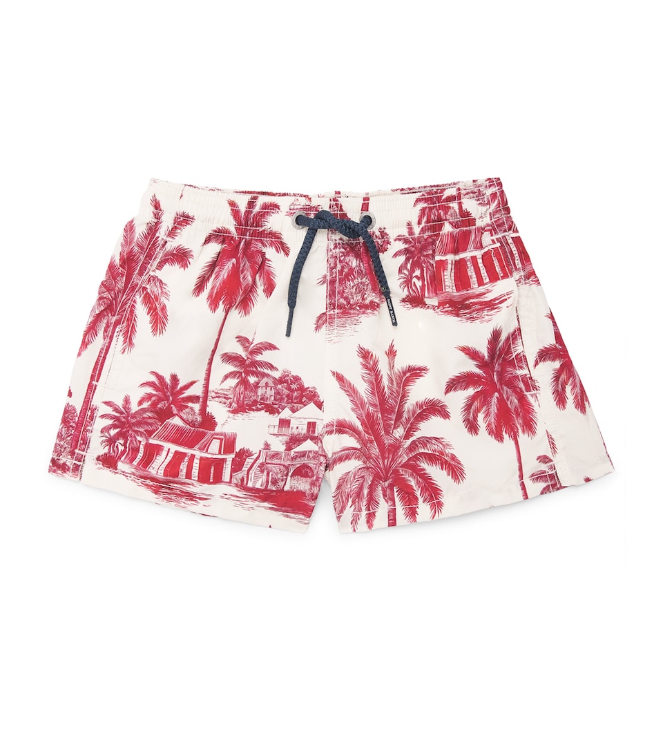 Mc2 Saint Barth Kids Printed Jean Lighting Swim Trunks (2-14 Years) Rd St Barth Jouy