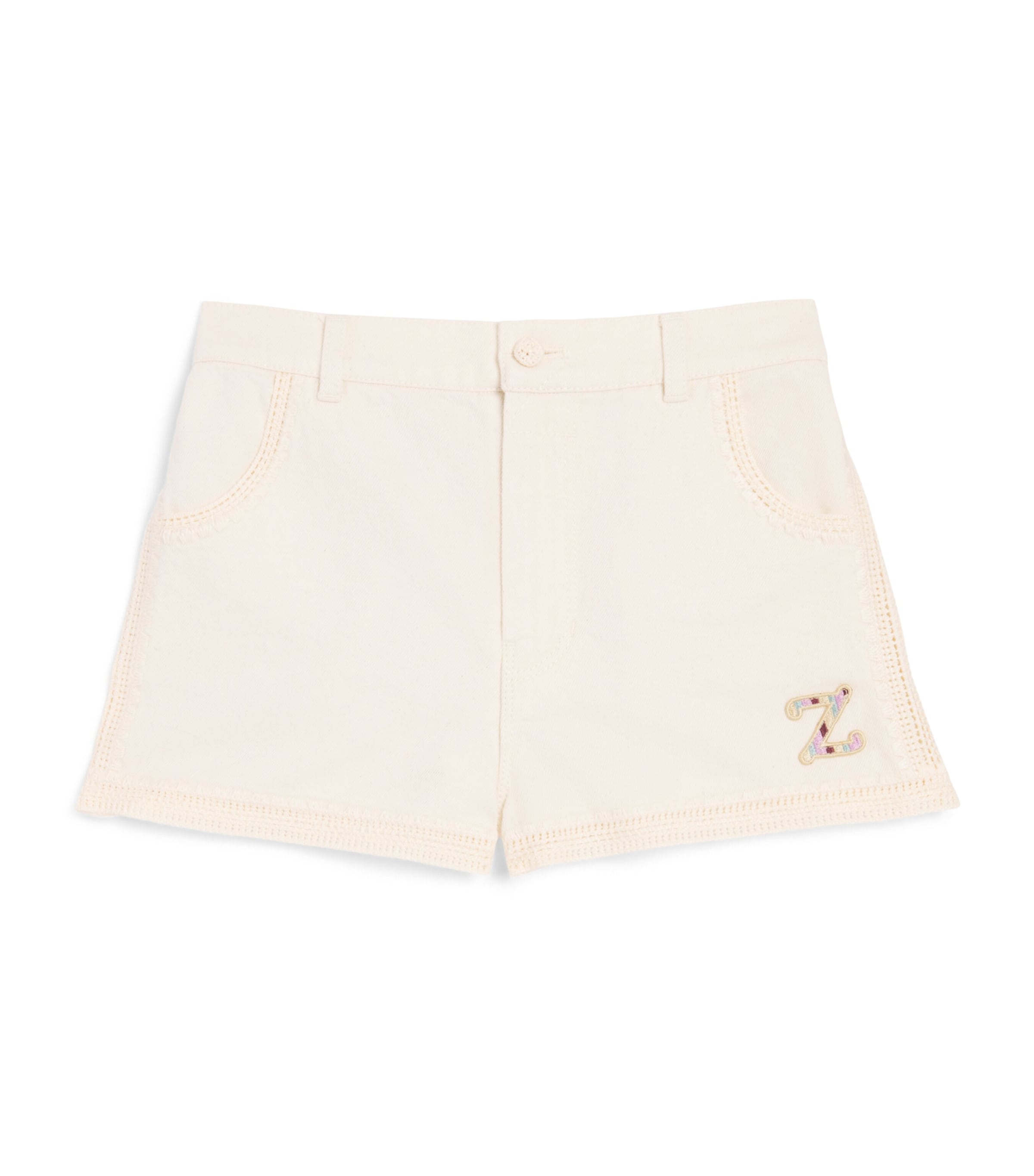 Zimmermann Kids Cotton Crochet-Trim Echo Shorts (2-12 Years) Ecru