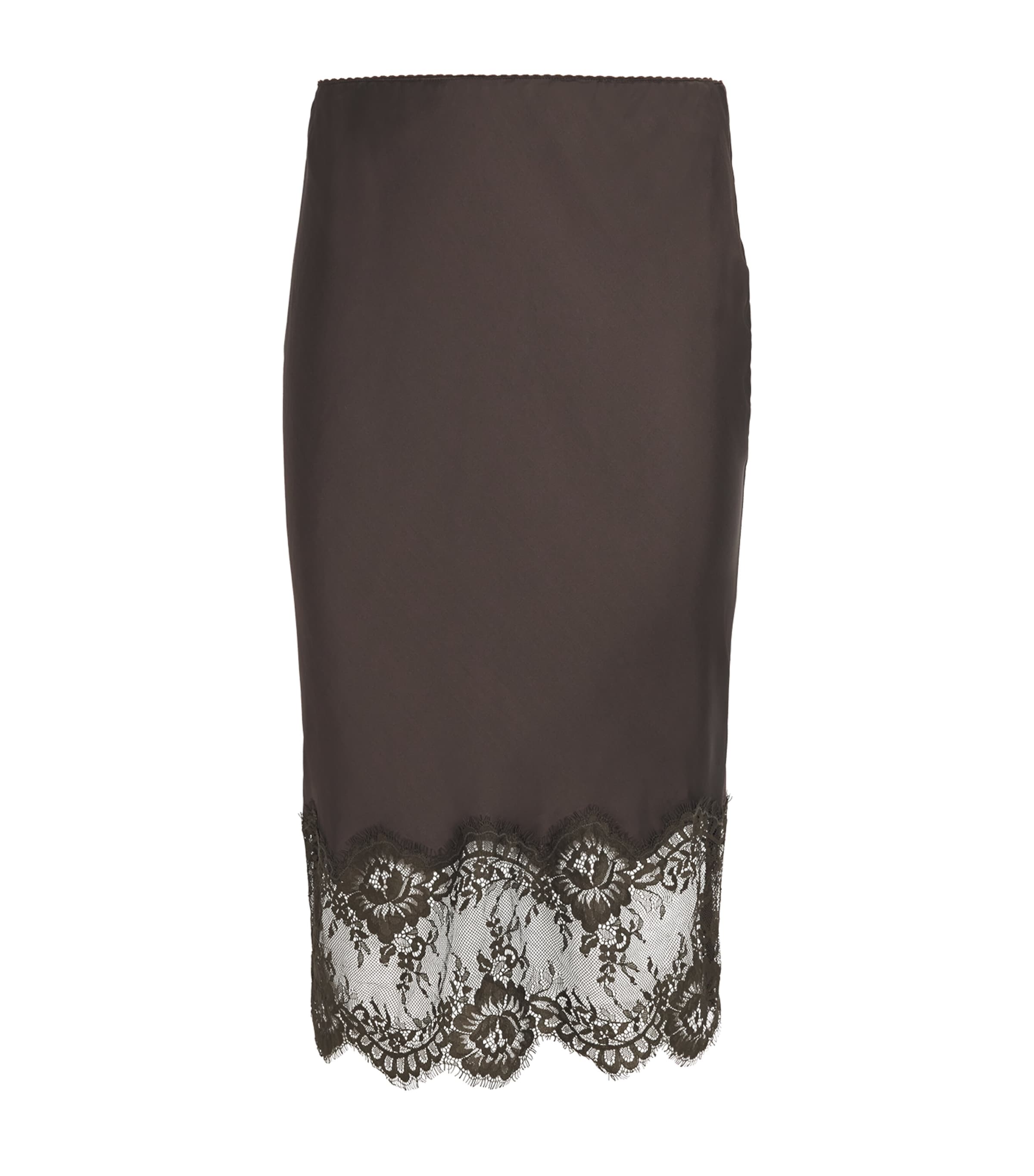 Herskind Womens Lace-Trim Herbert Midi Skirt Java Brown