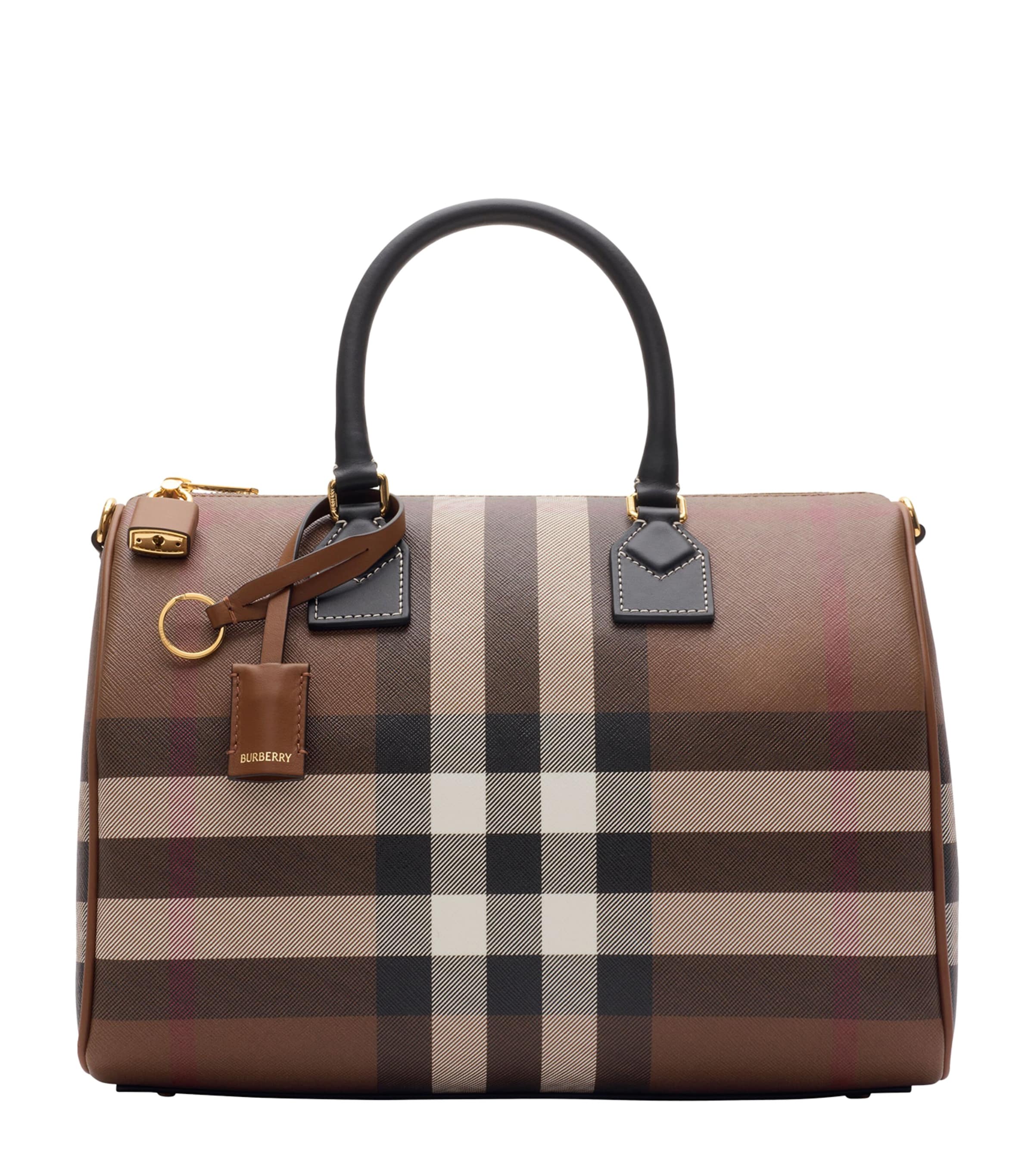 Burberry Medium Check Bowling Bag Dark Birch Brown