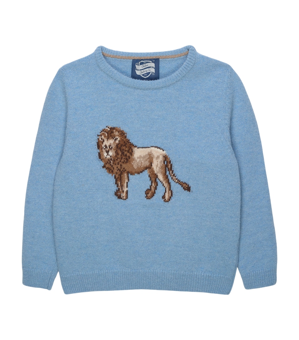 Trotters Wool-Blend Augustus Sweater (6-11 Years) Blue