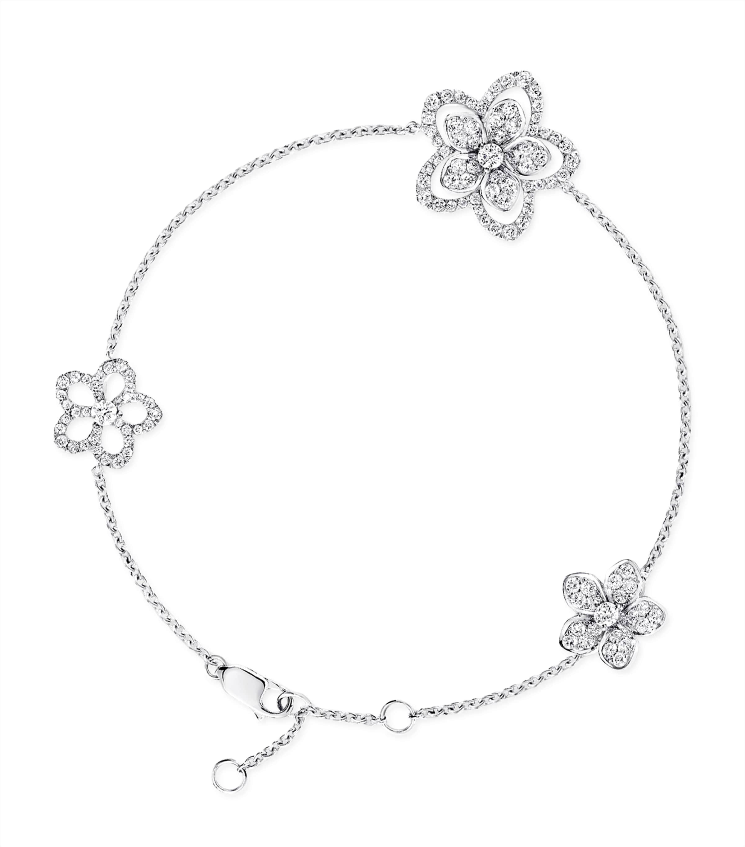 Graff White Gold and Diamond Wild Flower Bracelet White Gold