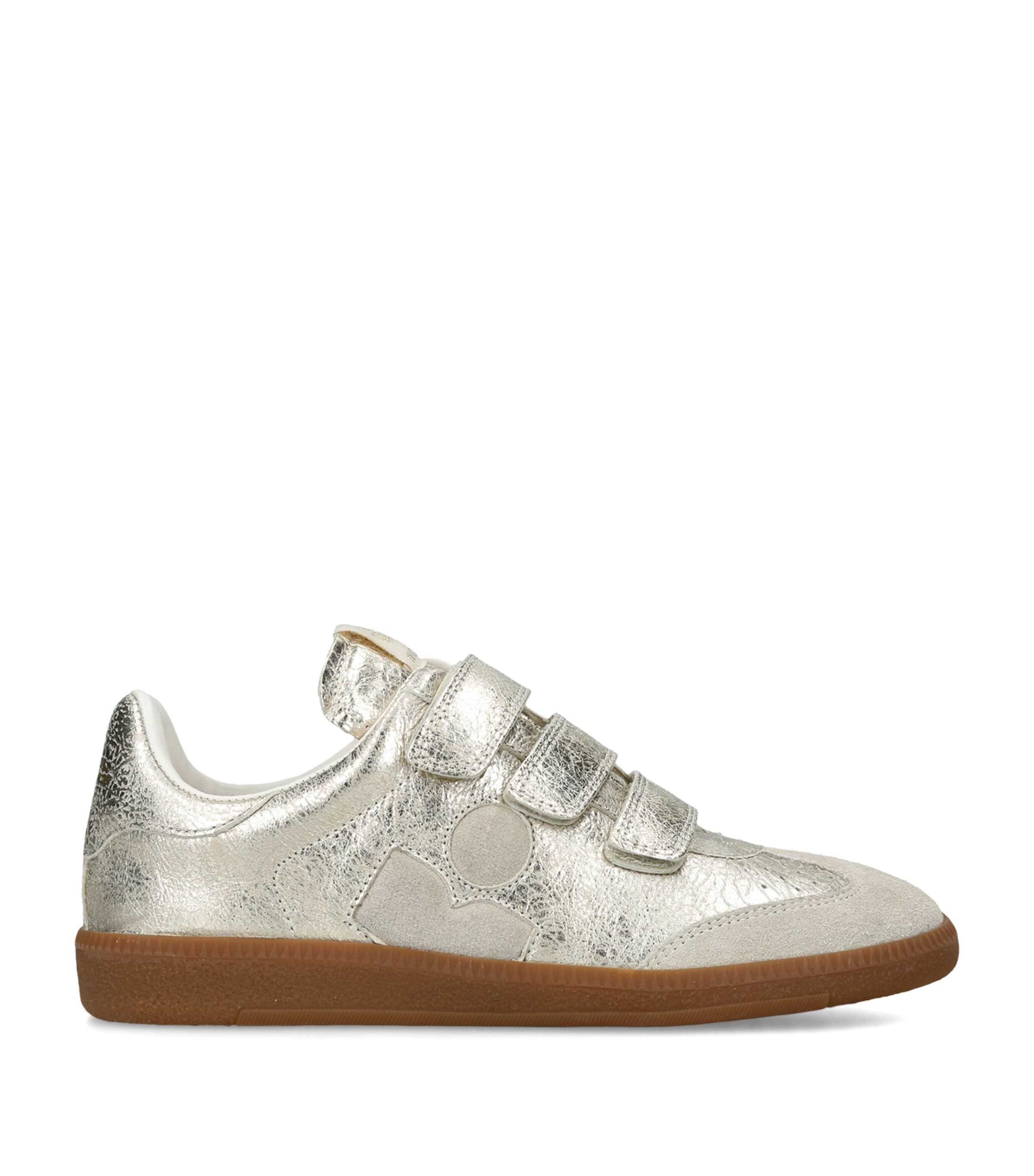 Isabel Marant Metallic Leather Beth Sneakers Gold