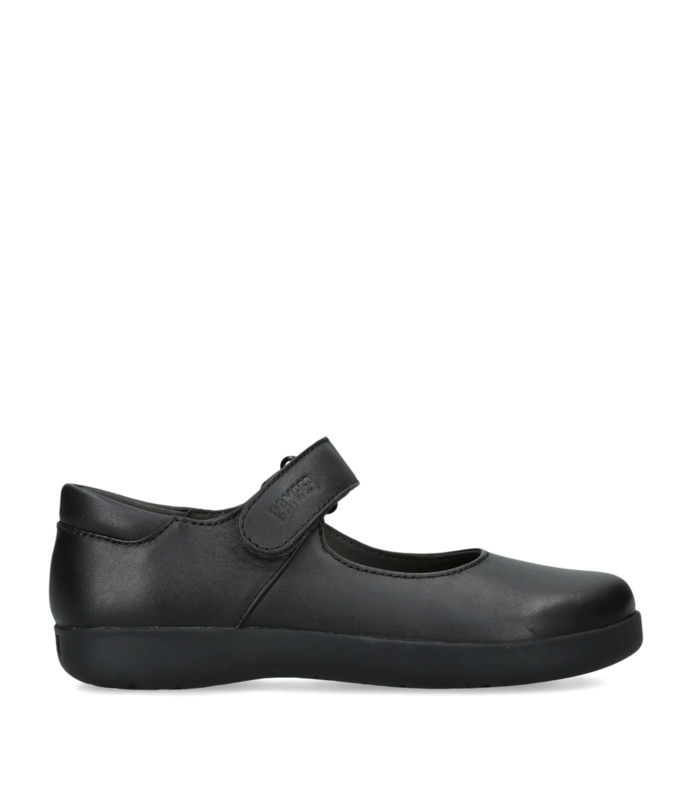 Camper Leather Spiral Comet Mary Janes Black