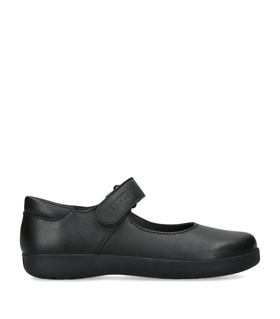 Camper Leather Spiral Comet Mary Janes Black