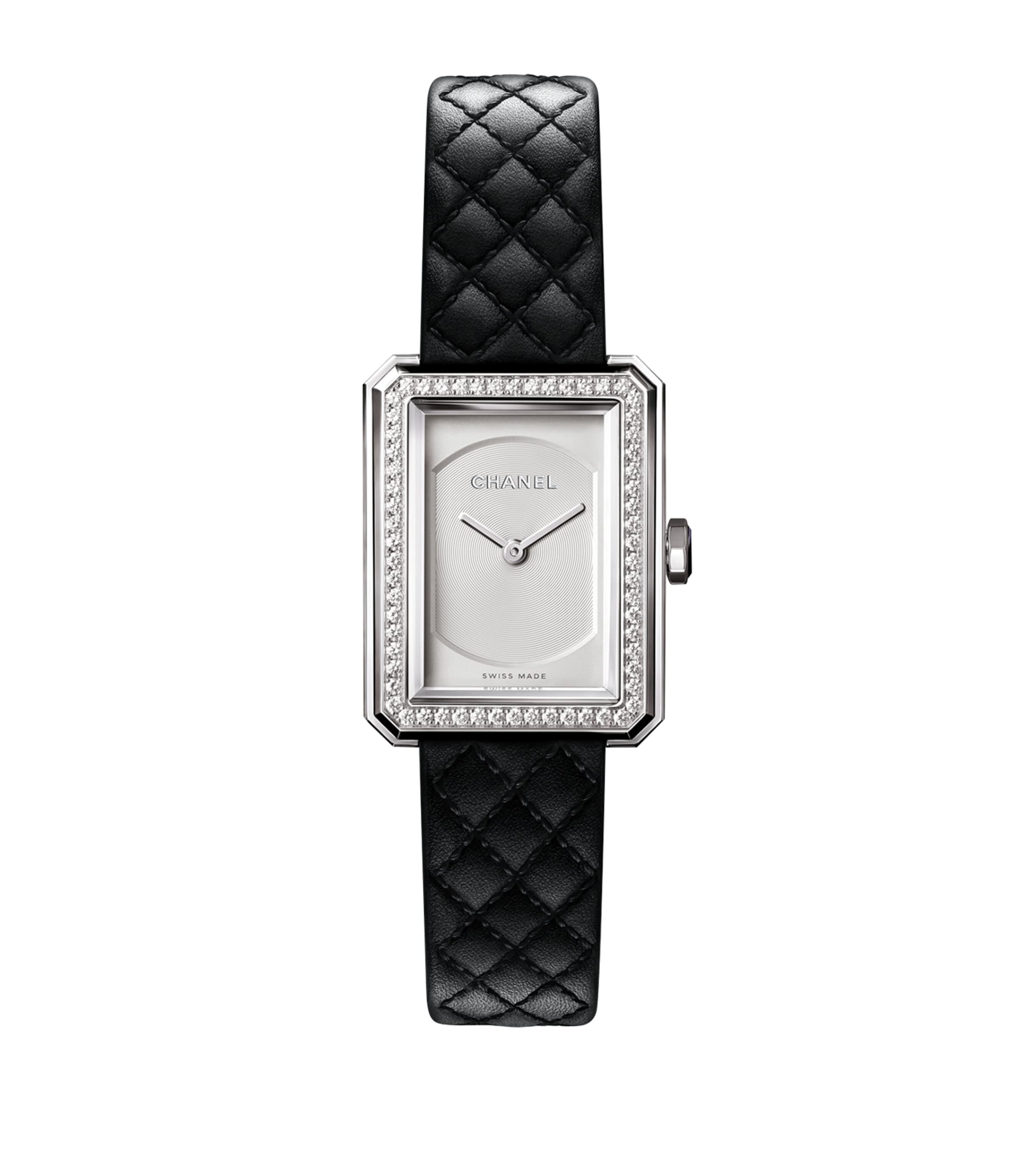 CHANEL Small Steel and Diamond BOY·FRIEND Watch 21.5mm Black