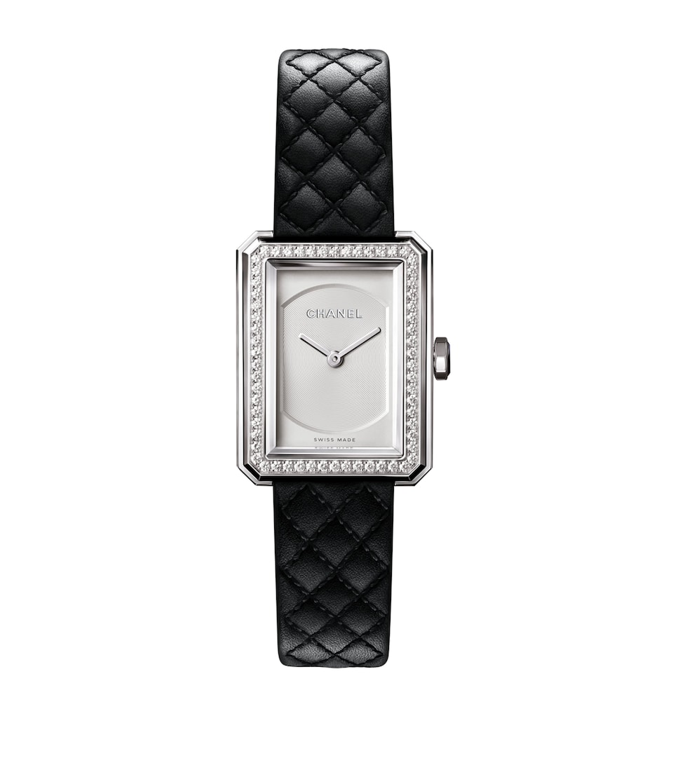 CHANEL Small Steel and Diamond BOY·FRIEND Watch 21.5mm Black
