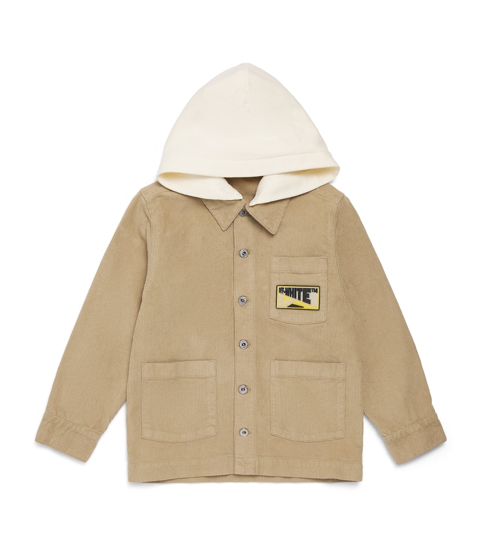 Off-White Kids Corduroy Hooded Logo-Patch Jacket (4-10 Years) Cornstalk