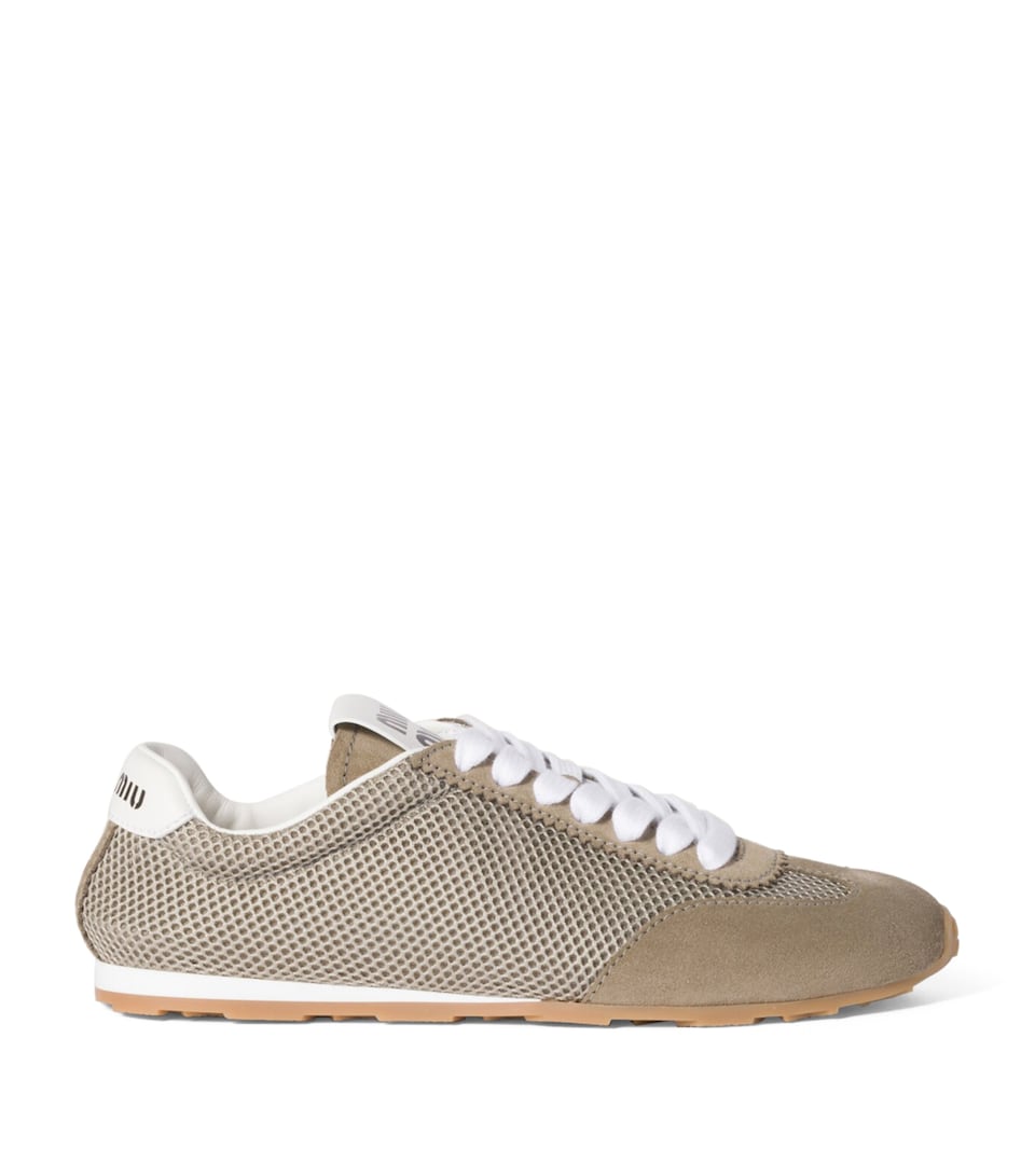 Suede and Mesh Plume Sneakers