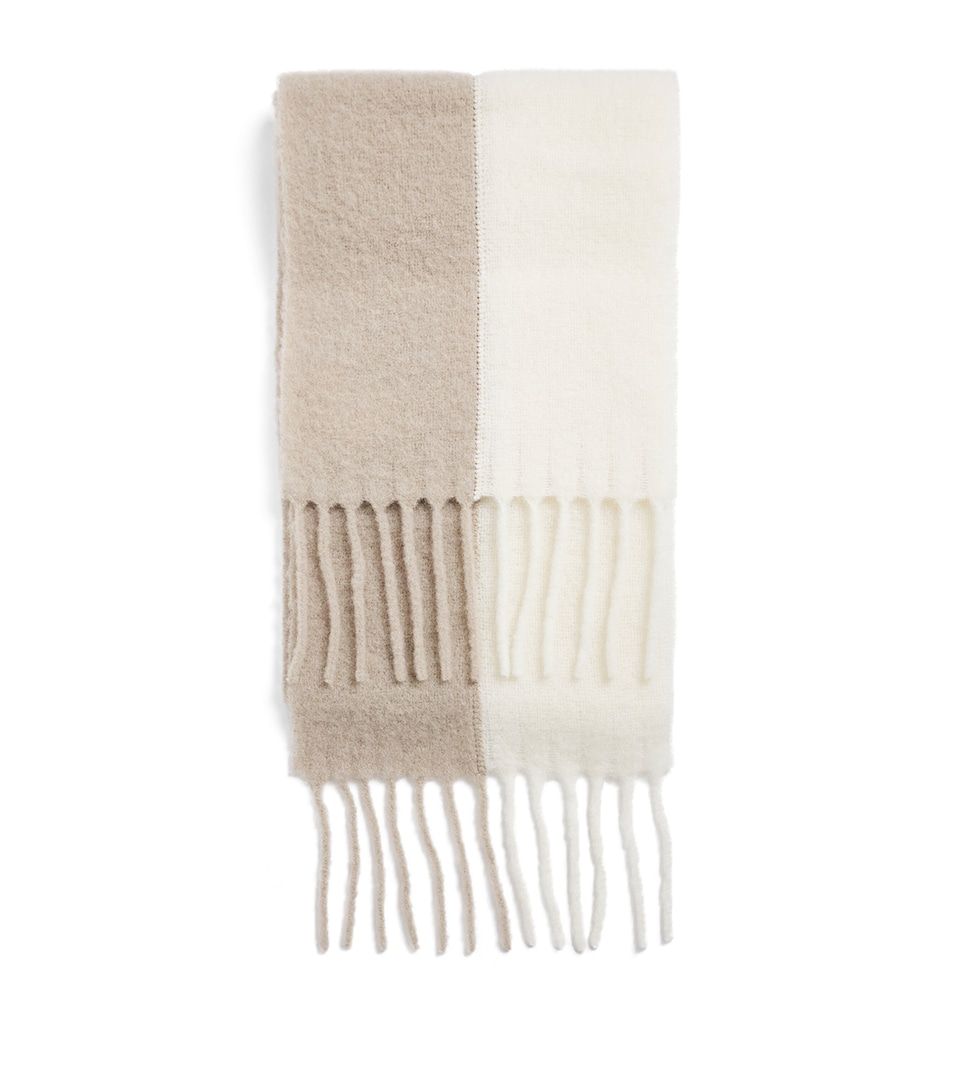 Wool-Alpaca-Blend Fringed Scarf