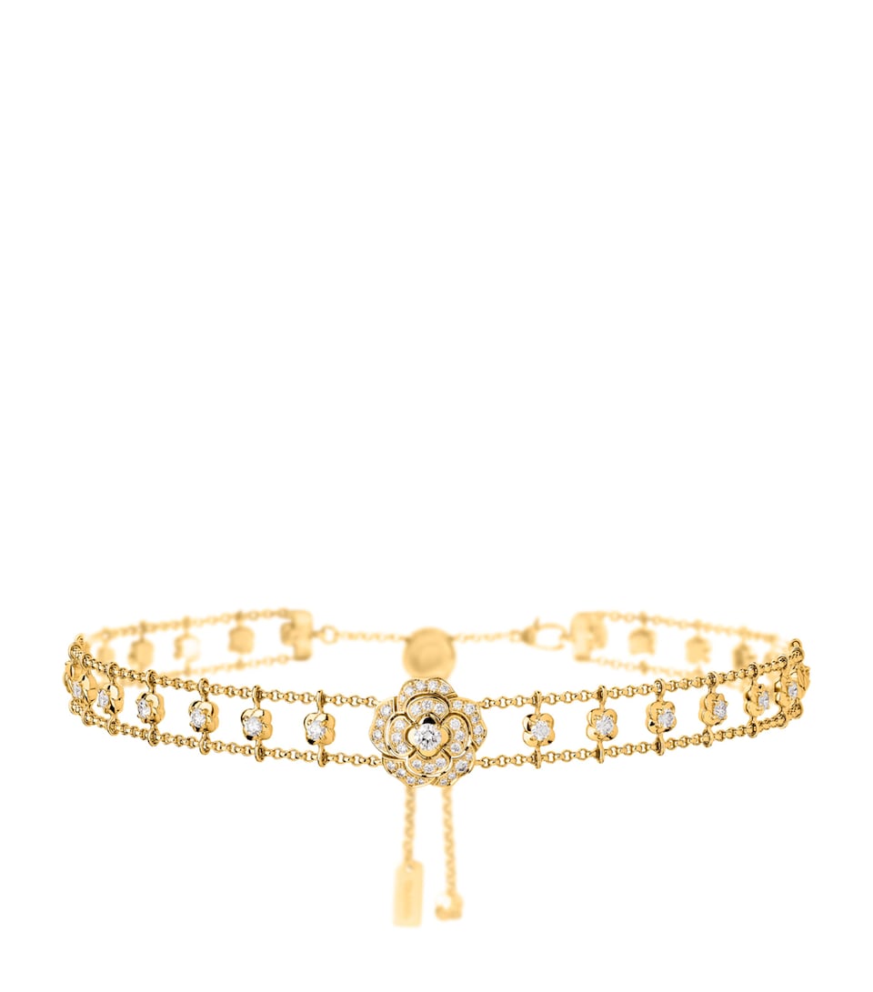 Yellow Gold and Diamond Bouton de Camélia Supple Choker