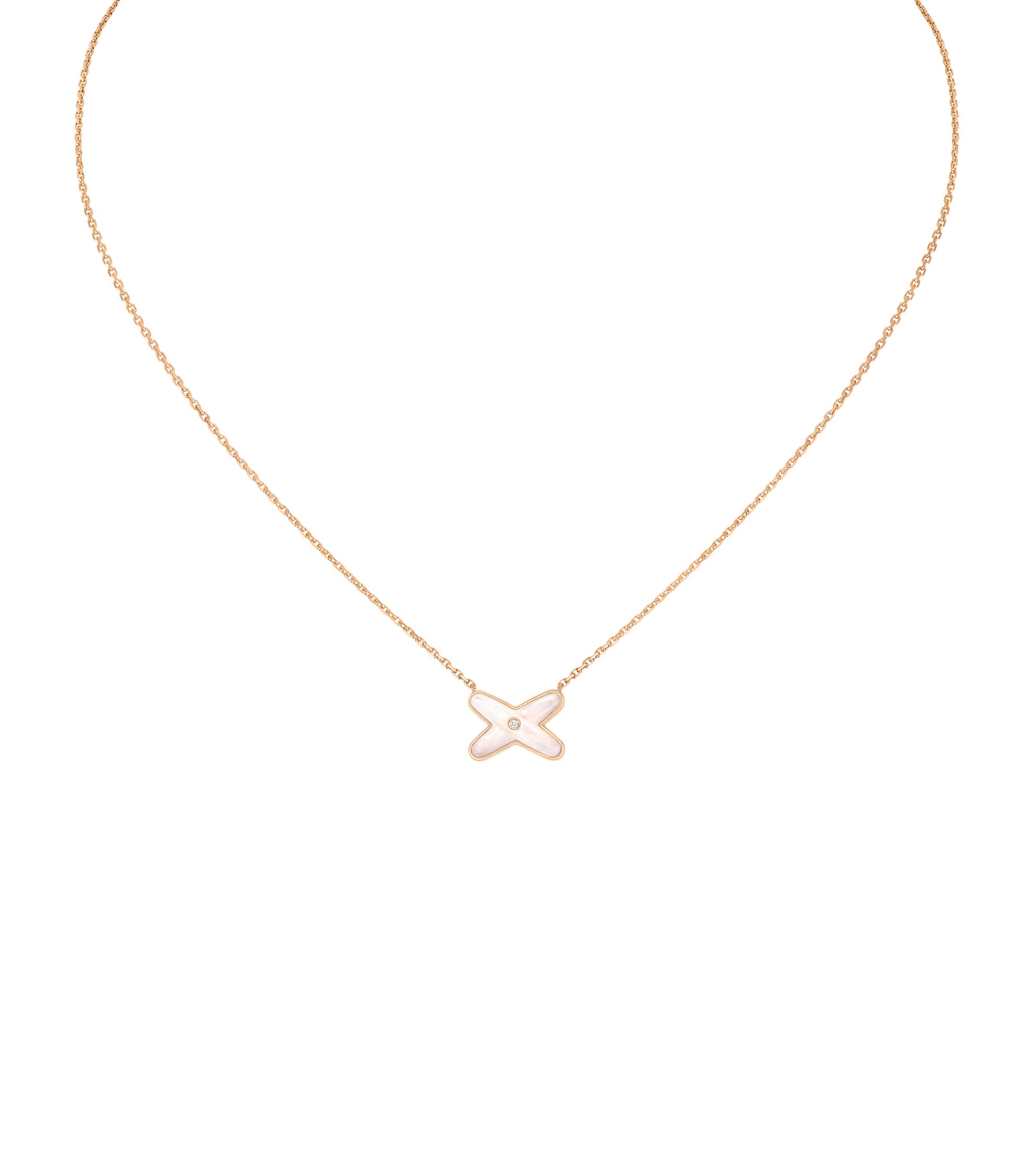 Chaumet Rose Gold, Diamond and Mother-of-Pearl Jeux de Liens Pendant Necklace Pink Gold