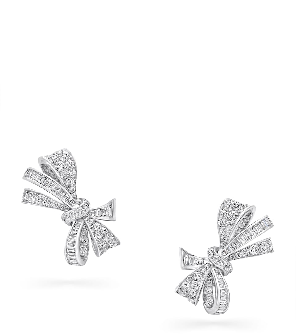 Graff White Gold and Diamond Tilda’s Bow Stud Earrings White Gold