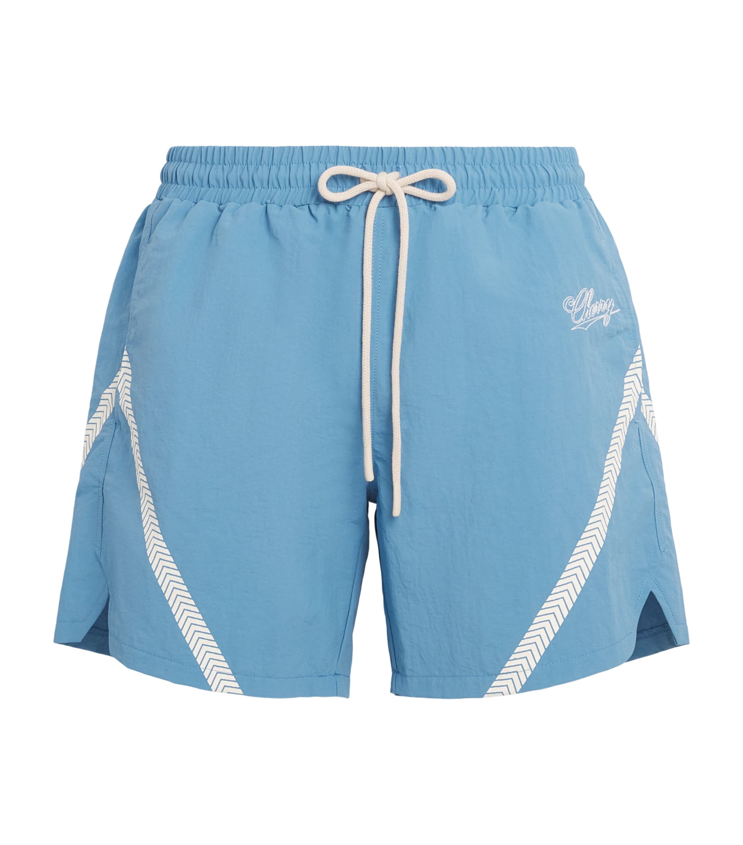 Cherry Los Angeles Mens Logo Running Shorts Steel Blue
