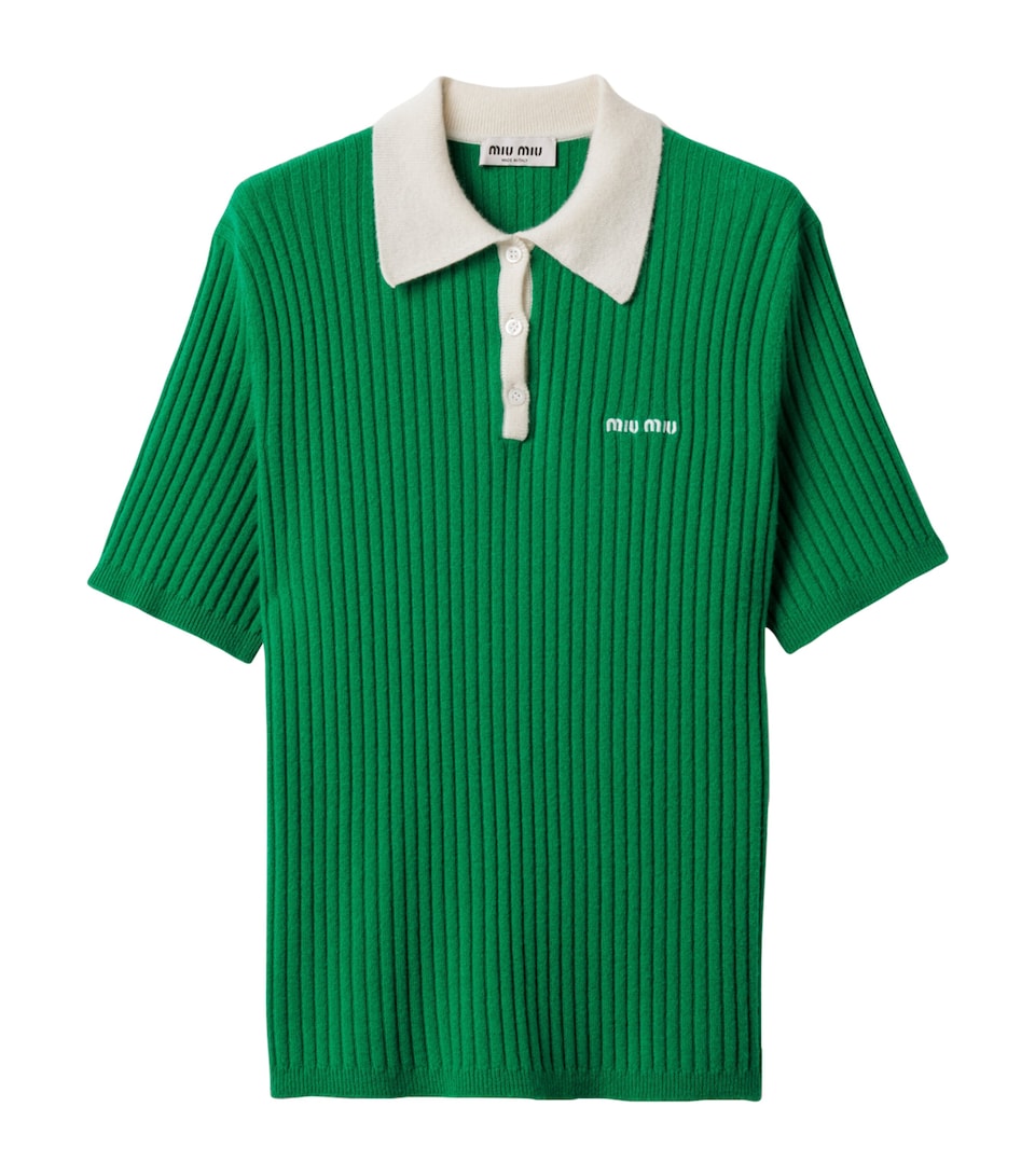 Cashmere Ribbed Polo Shirt