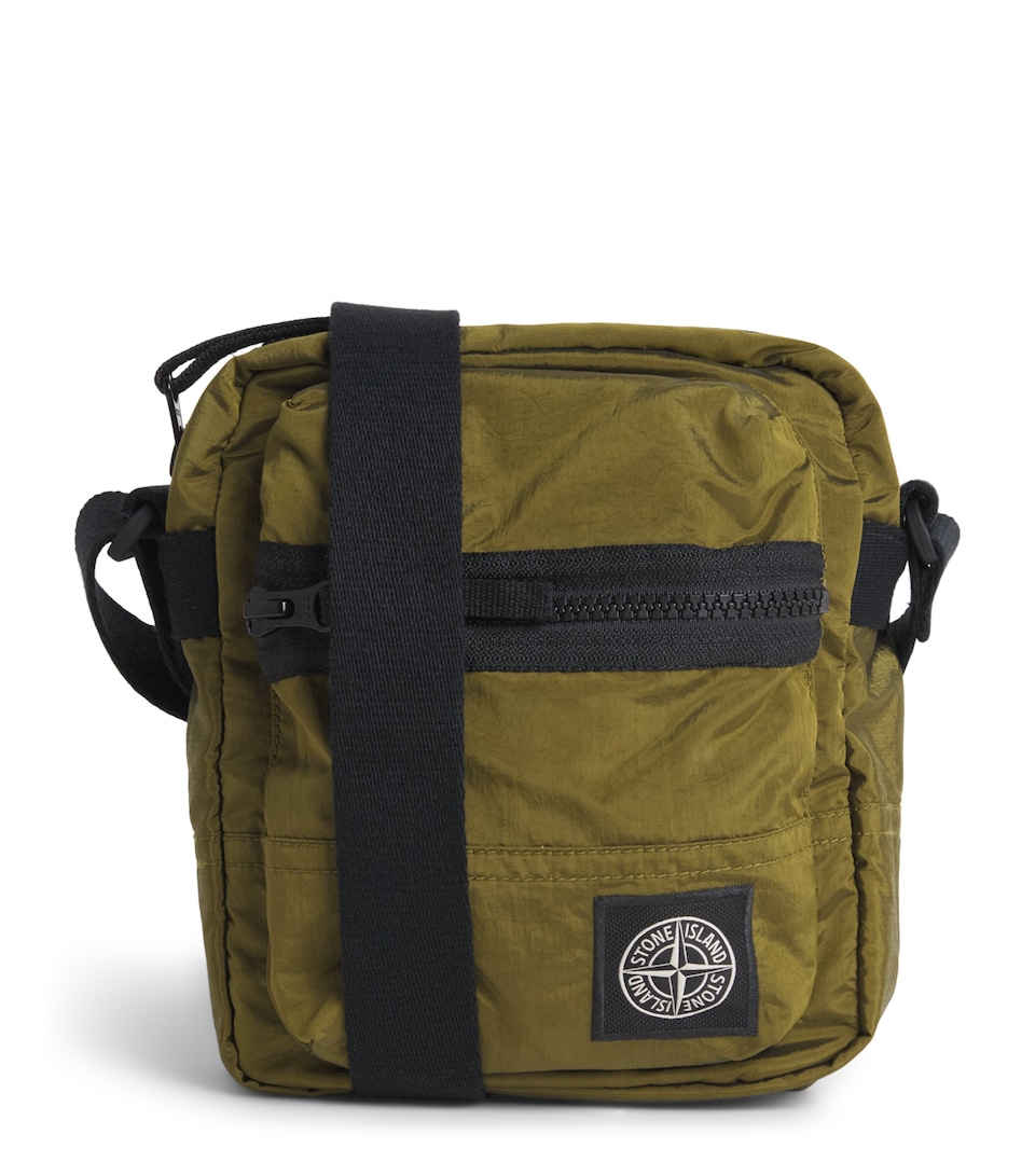 Stone Island Coated-Nylon Logo Cross-Body Bag