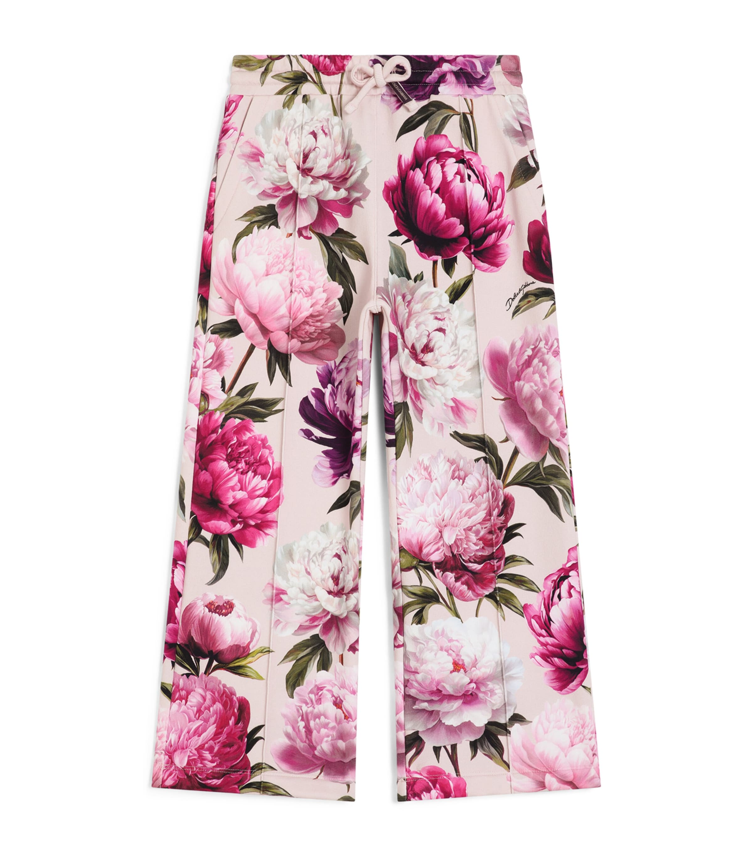 Dolce&Gabbana Kids Cotton Fleece Floral Trousers (8-12+ Years) Peonie F.ros