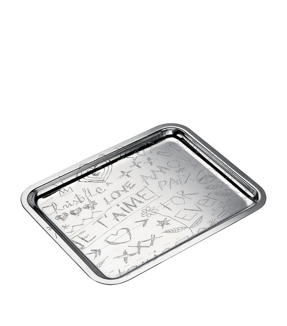 Silver-Plated Graffiti Tray (20cm x 16cm)