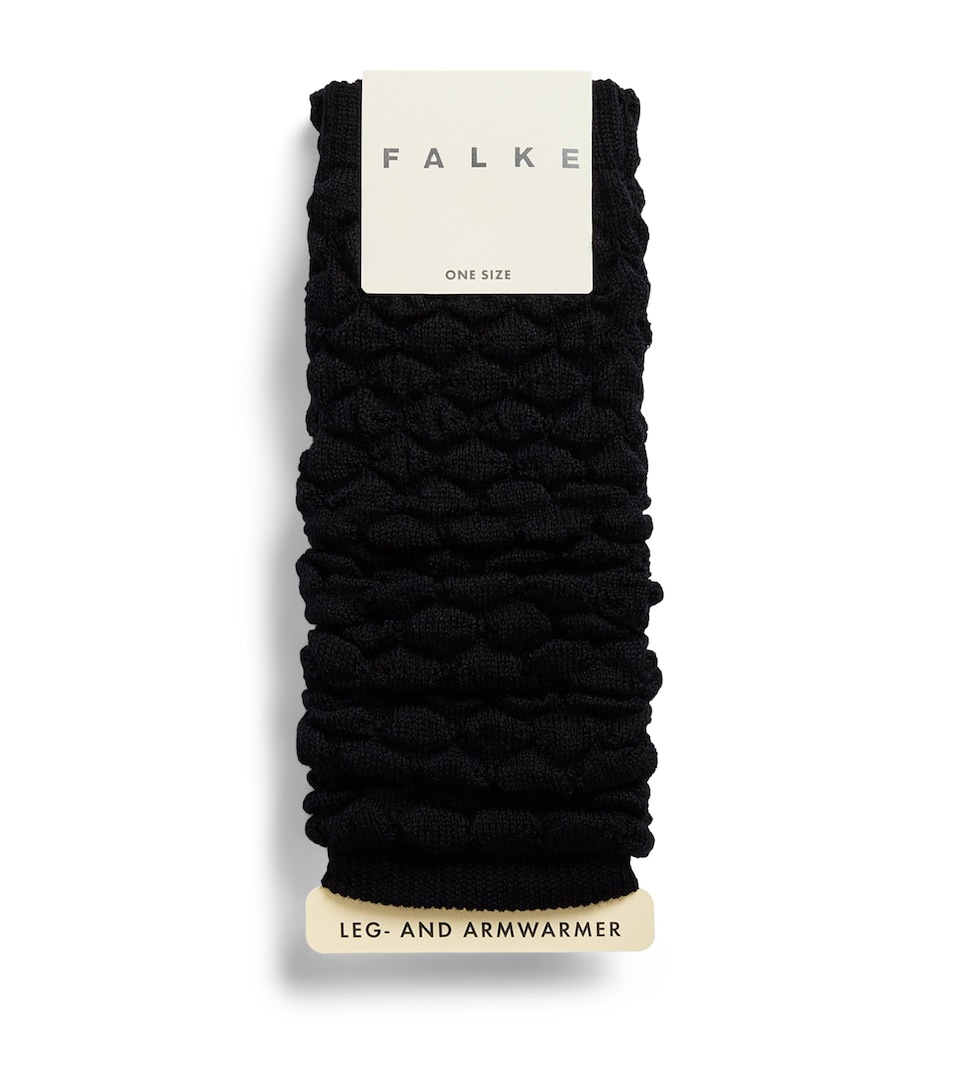 Falke Womens Wool-Blend Haze Leg-Warmers Black
