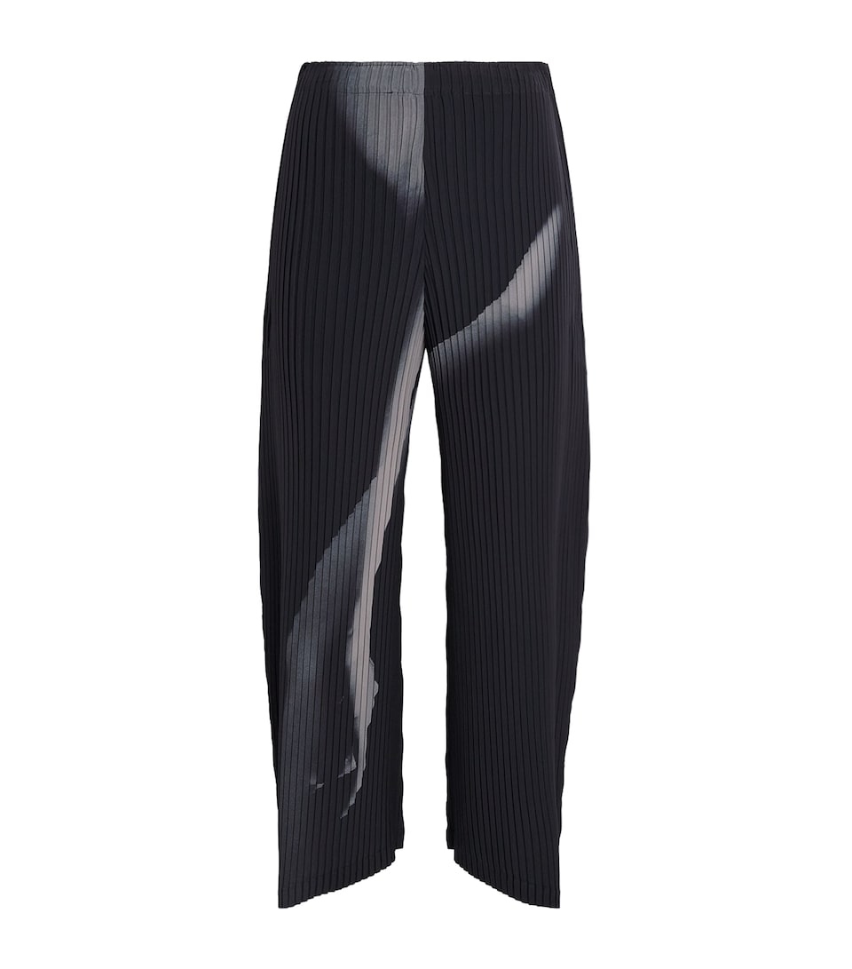 Issey Miyake Womens Hands of Lover Pleats Wide-Leg Trousers Black Hued
