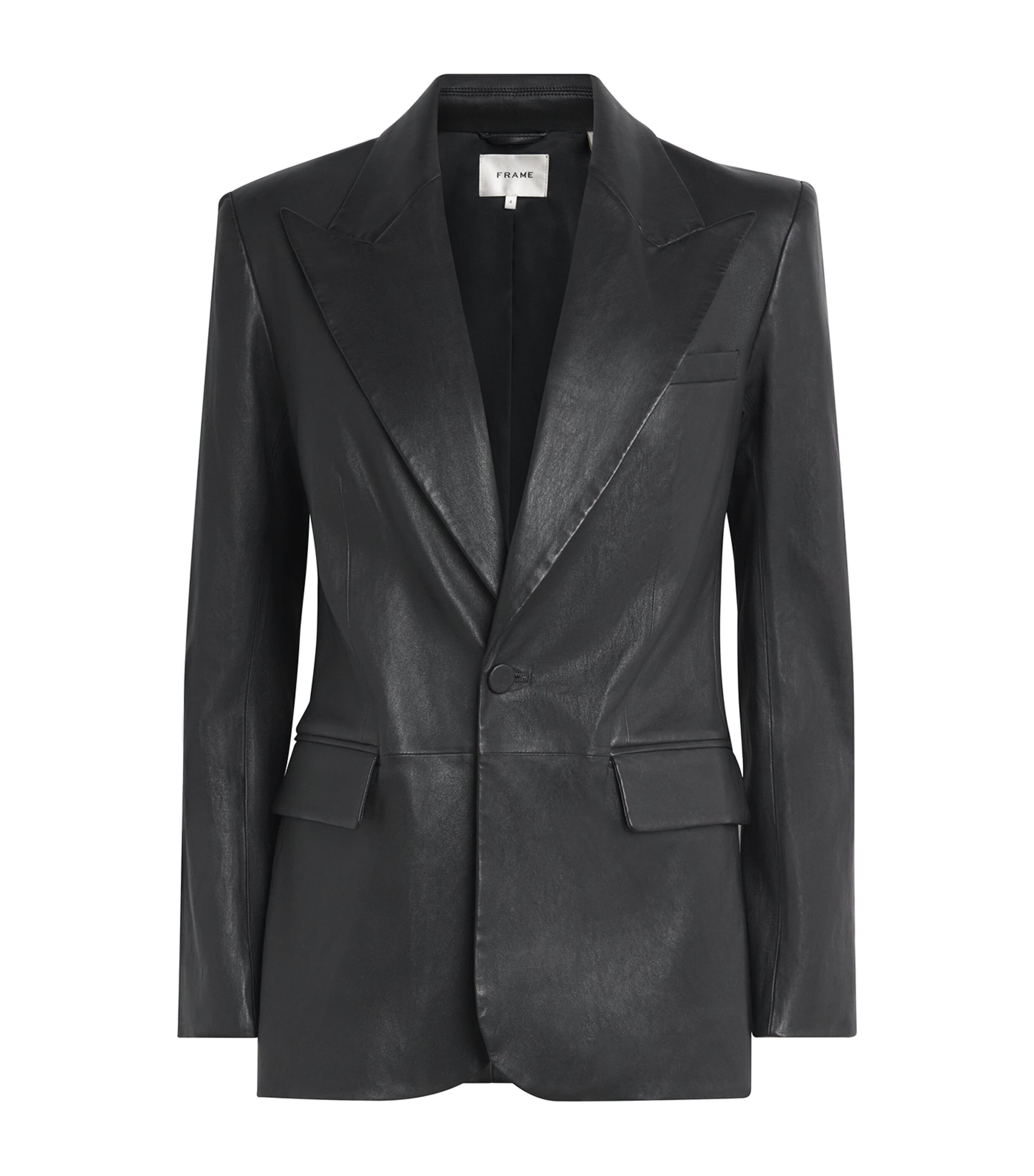 Leather The Peak Lapel Blazer