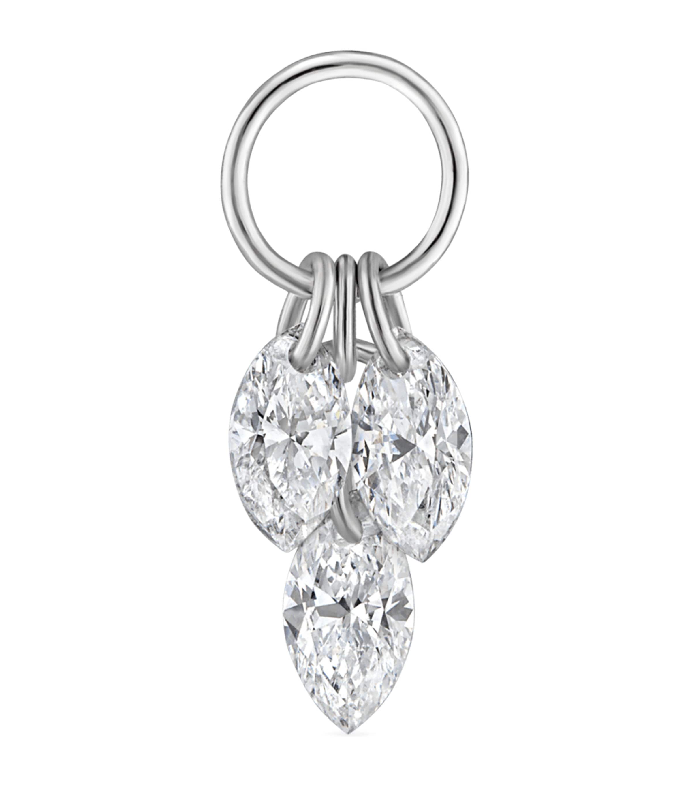 Maria Tash Floating Diamond Plume Charm (3.5mm) White Gold