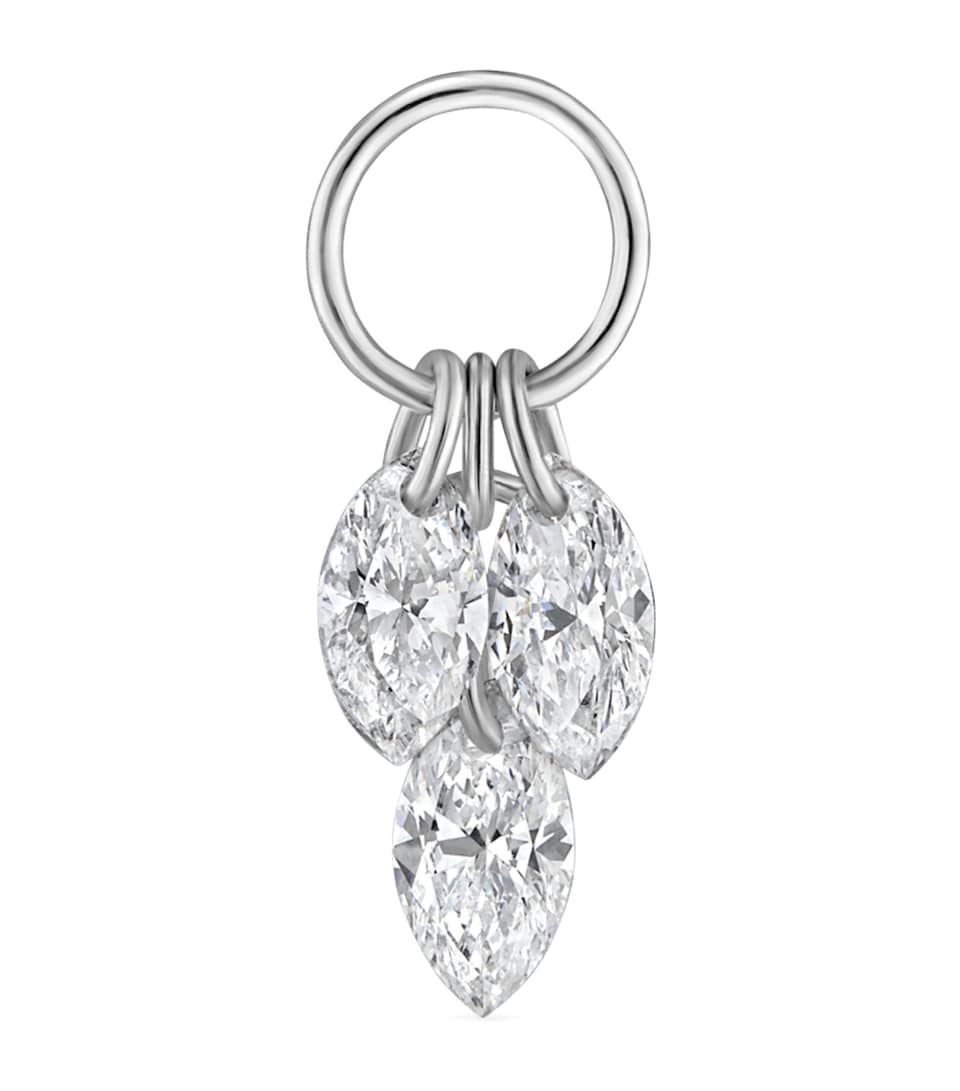 Maria Tash Floating Diamond Plume Charm (3.5mm) White Gold