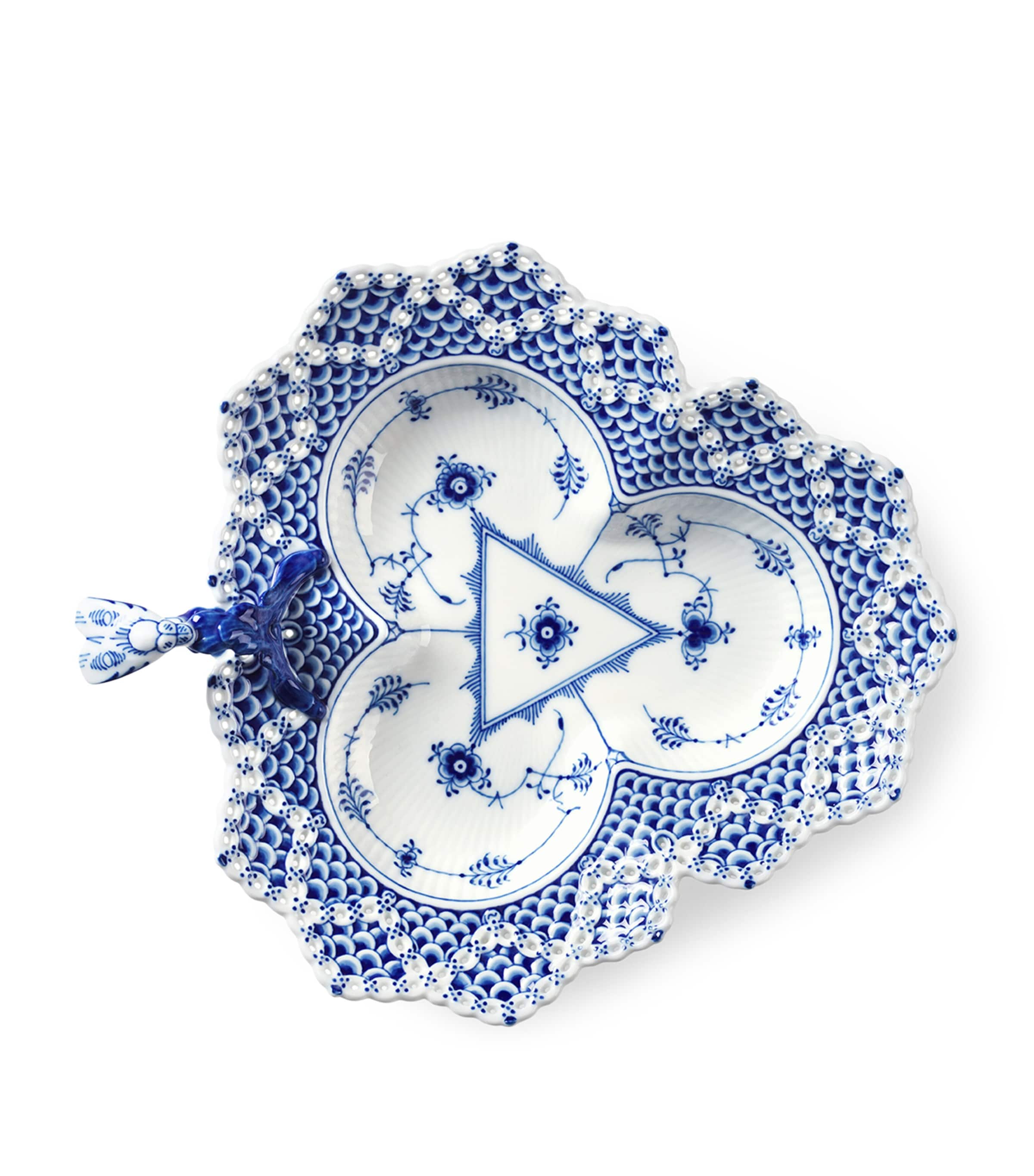 Royal Copenhagen Blue Fluted Full Lace Plate (25cm) Blue