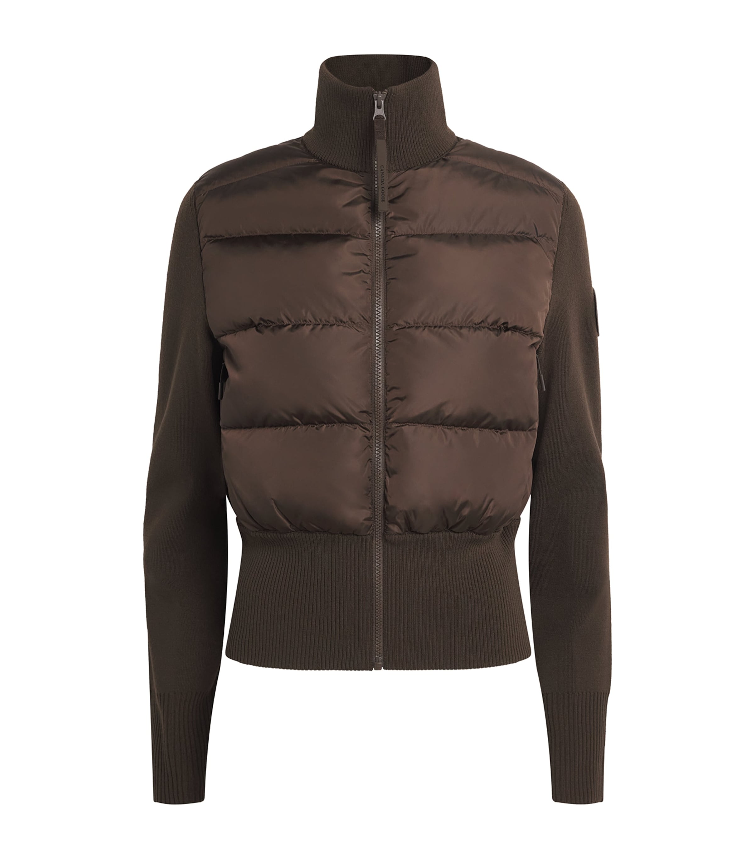 Canada Goose Womens Merino Wool-Blend Hybridge Down Jacket Terra