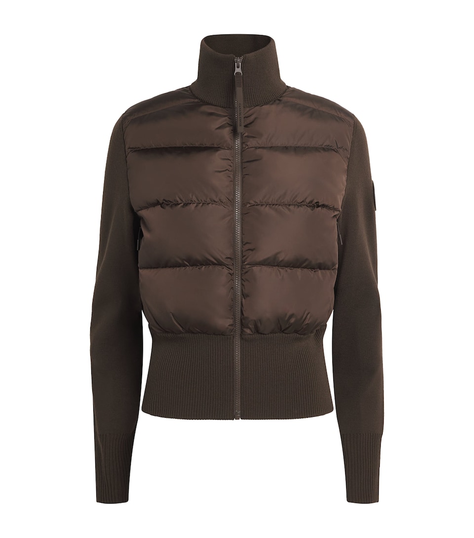 Canada Goose Womens Merino Wool-Blend Hybridge Down Jacket Terra